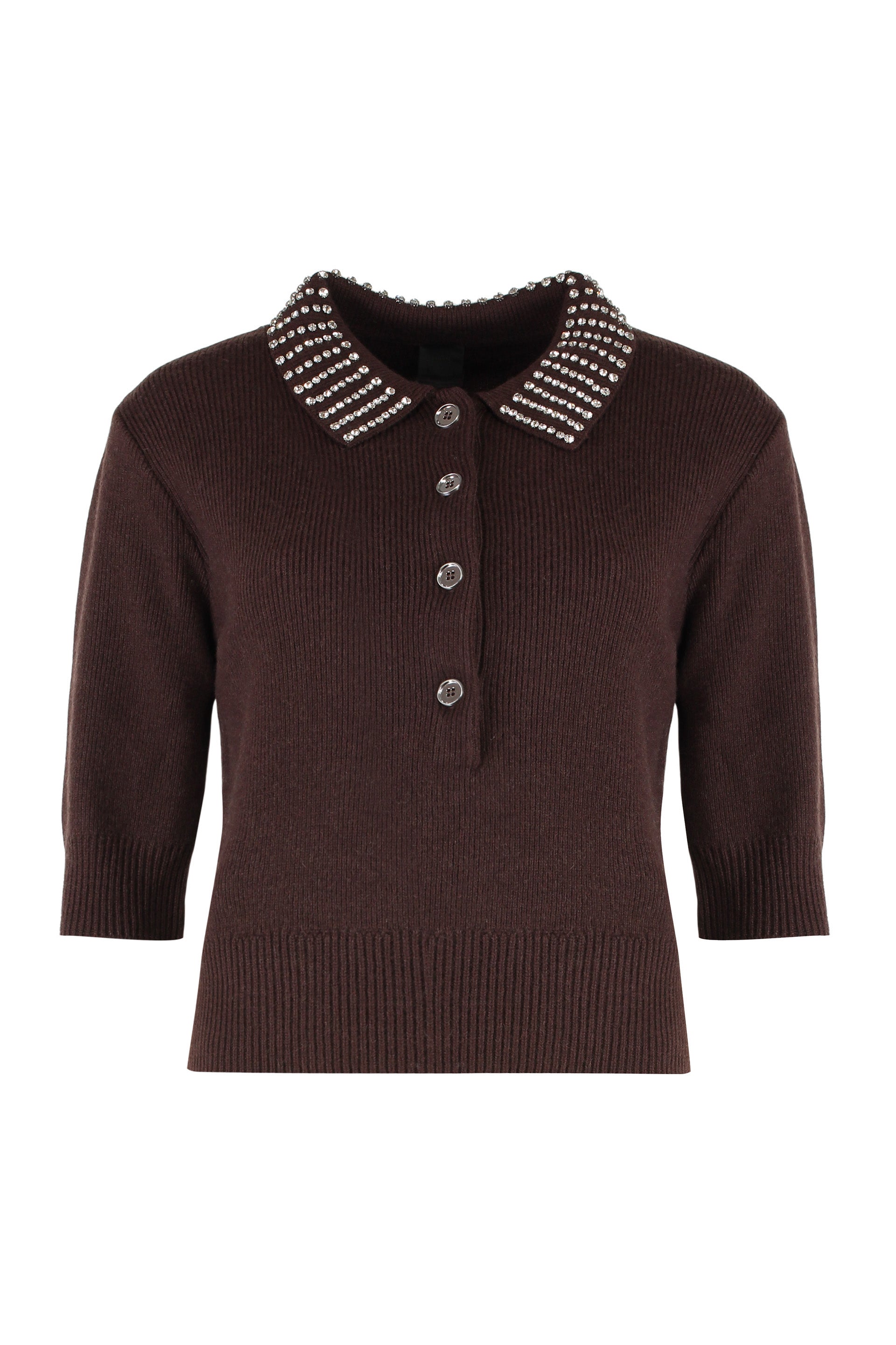 Emilia Ribbed knit polo shirt