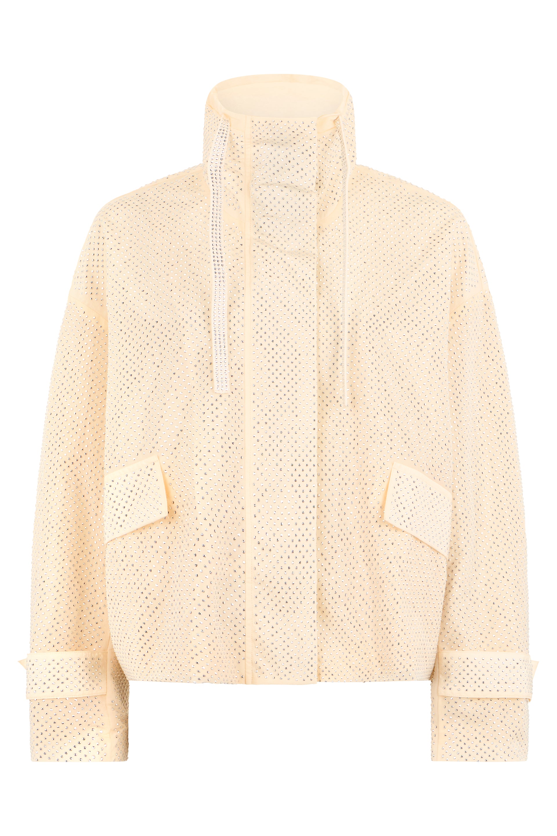 Nylon jacket with rhinestones