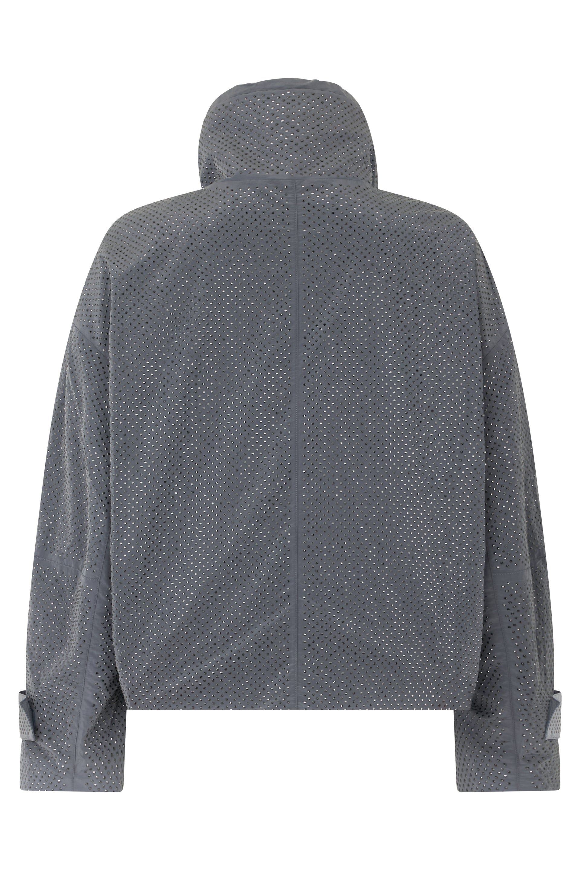 Gray nylon jacket with rhinestones