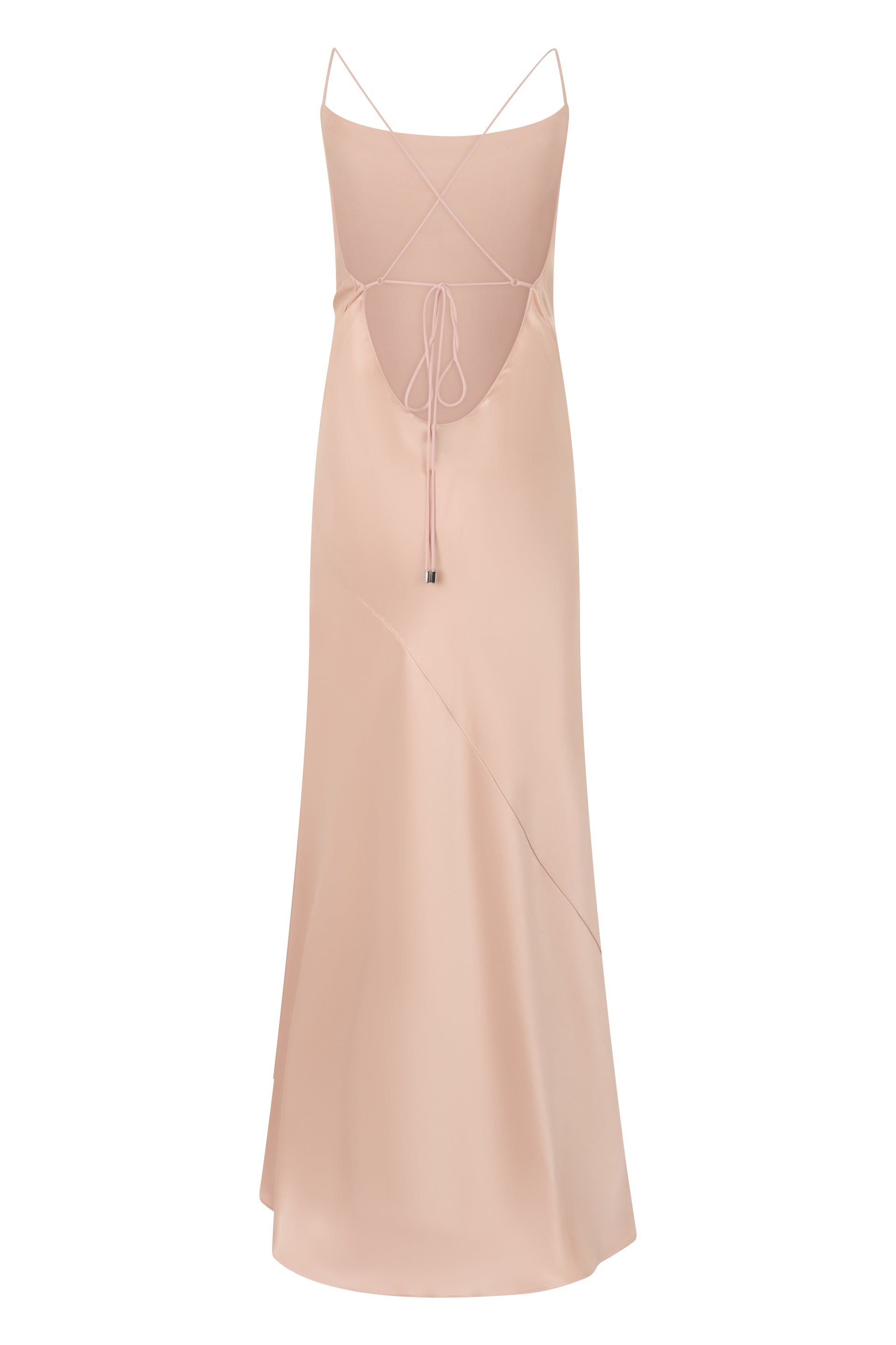 Long dress in a blend of acetate and polyester