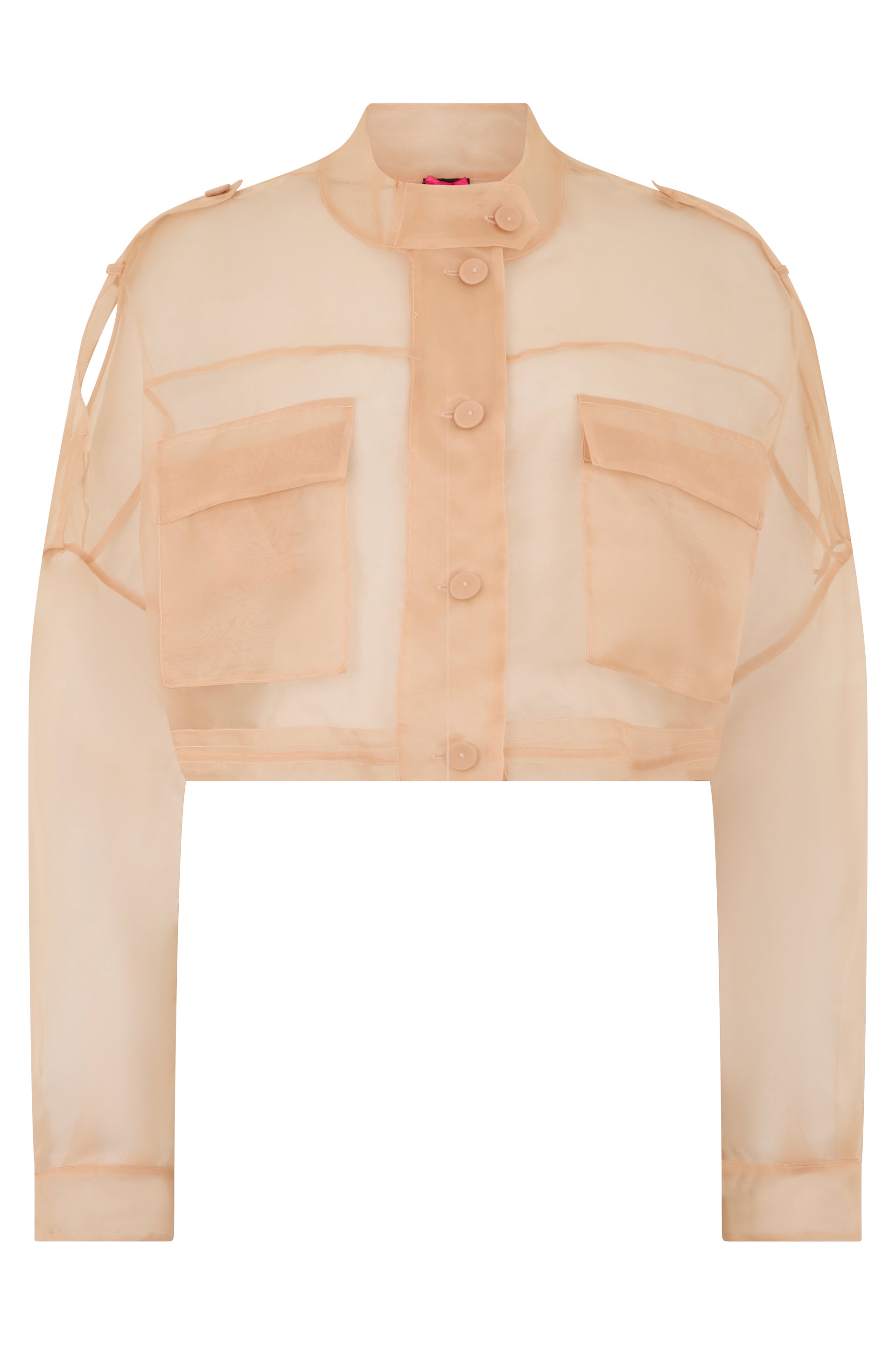 Cropped Shirt in Organza Silk