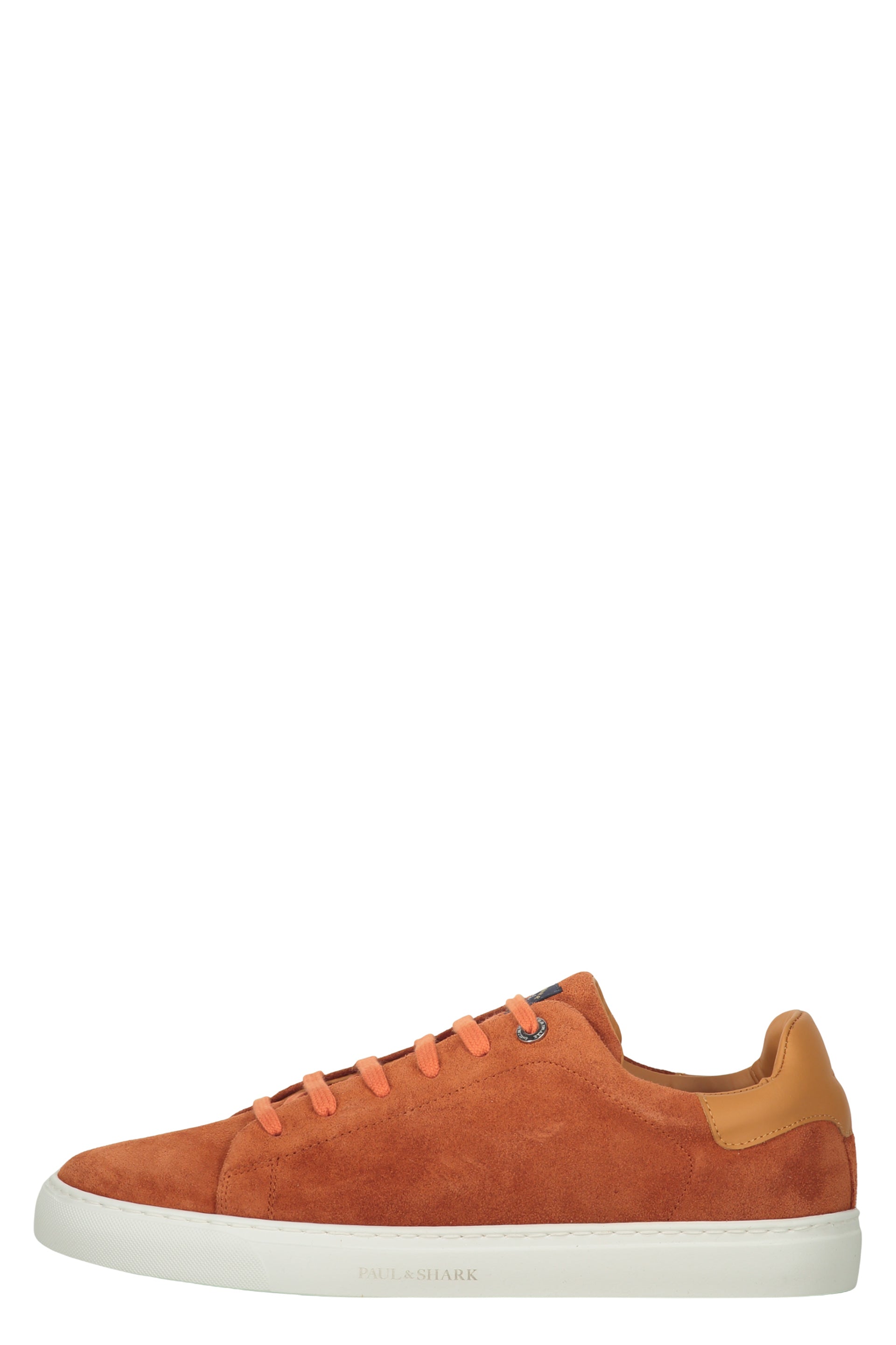 Orange leather sneakers