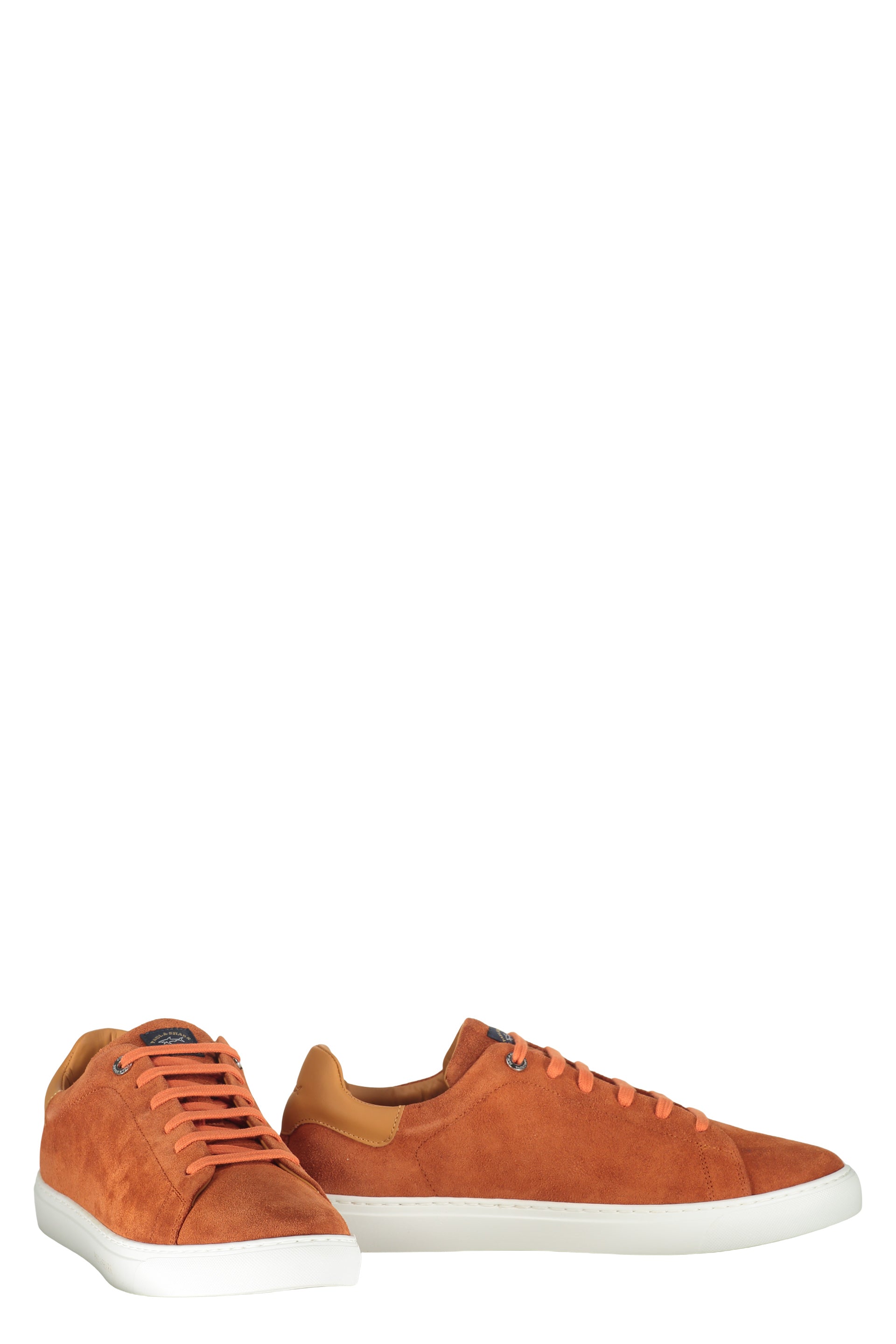 Orange leather sneakers