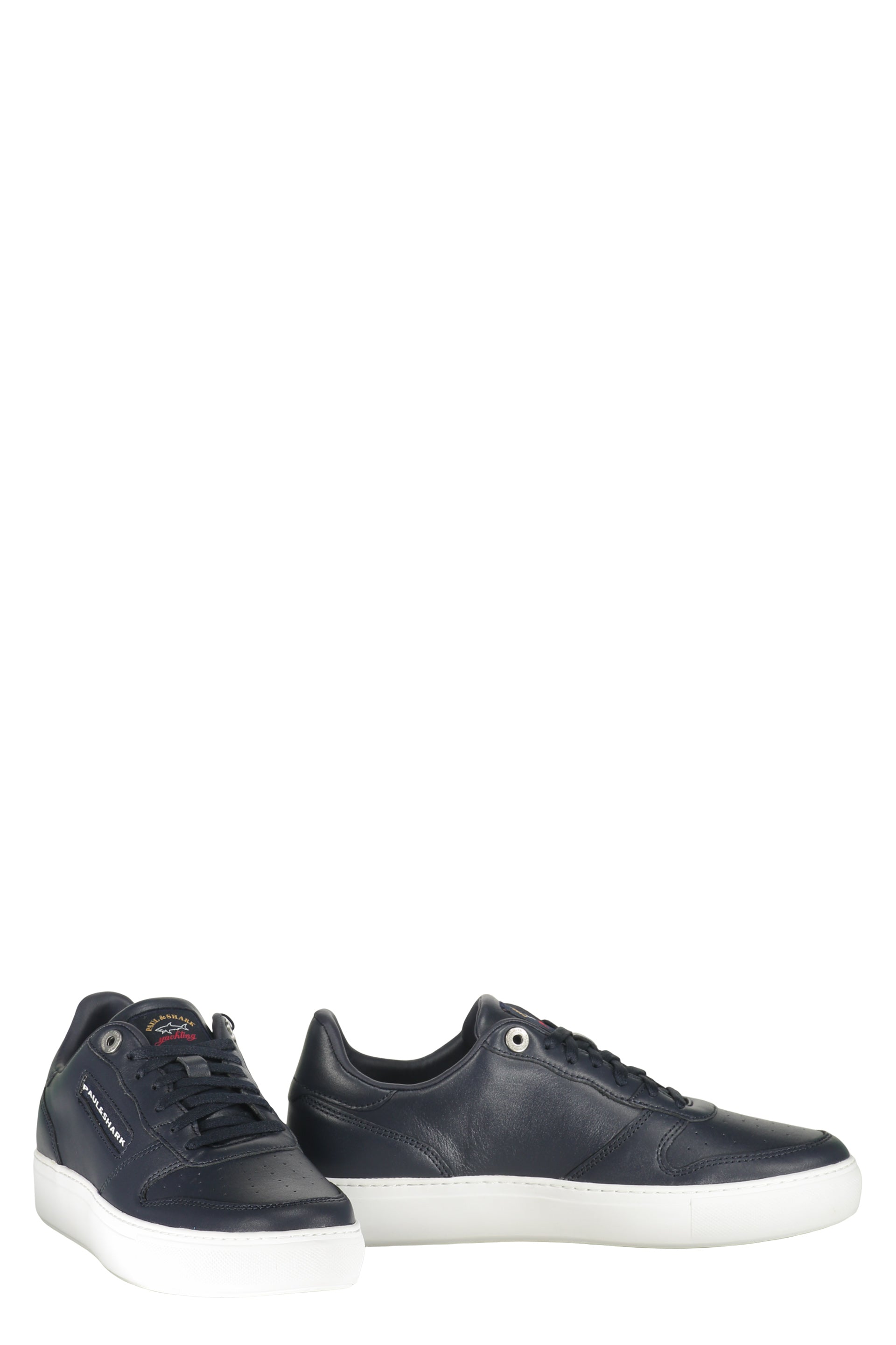 Blue leather sneakers