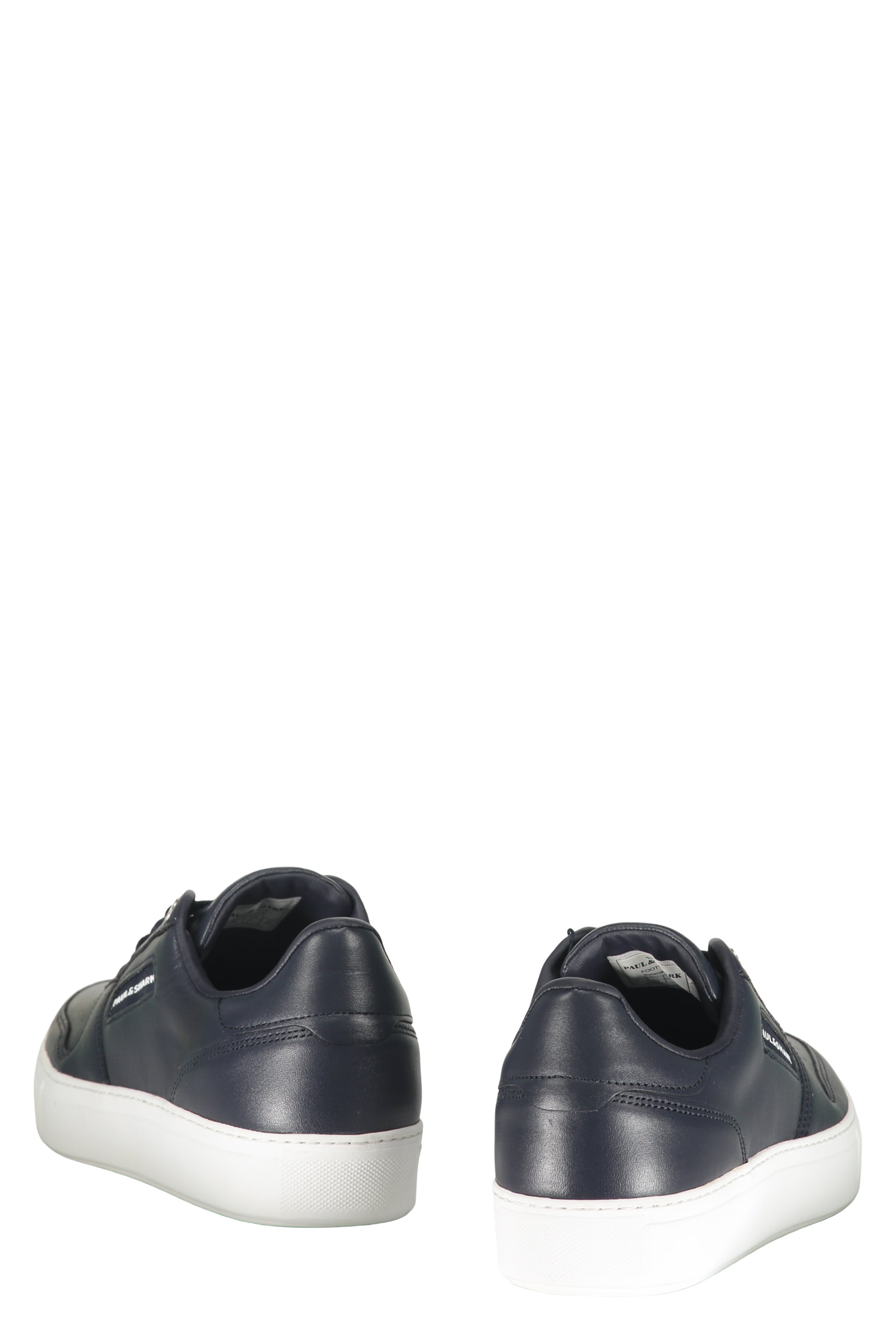 Blue leather sneakers