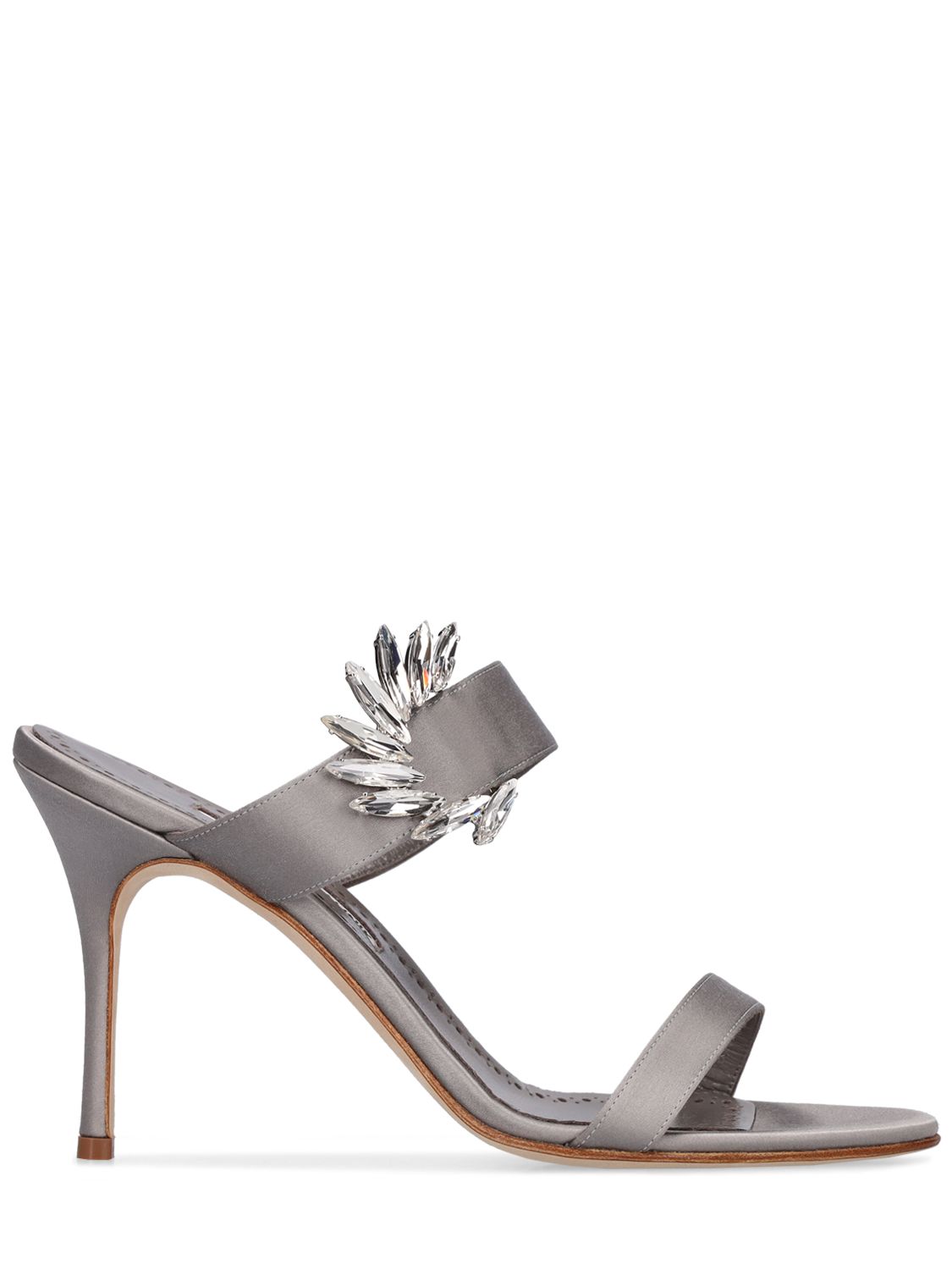 Elegant gray sandal with high heel