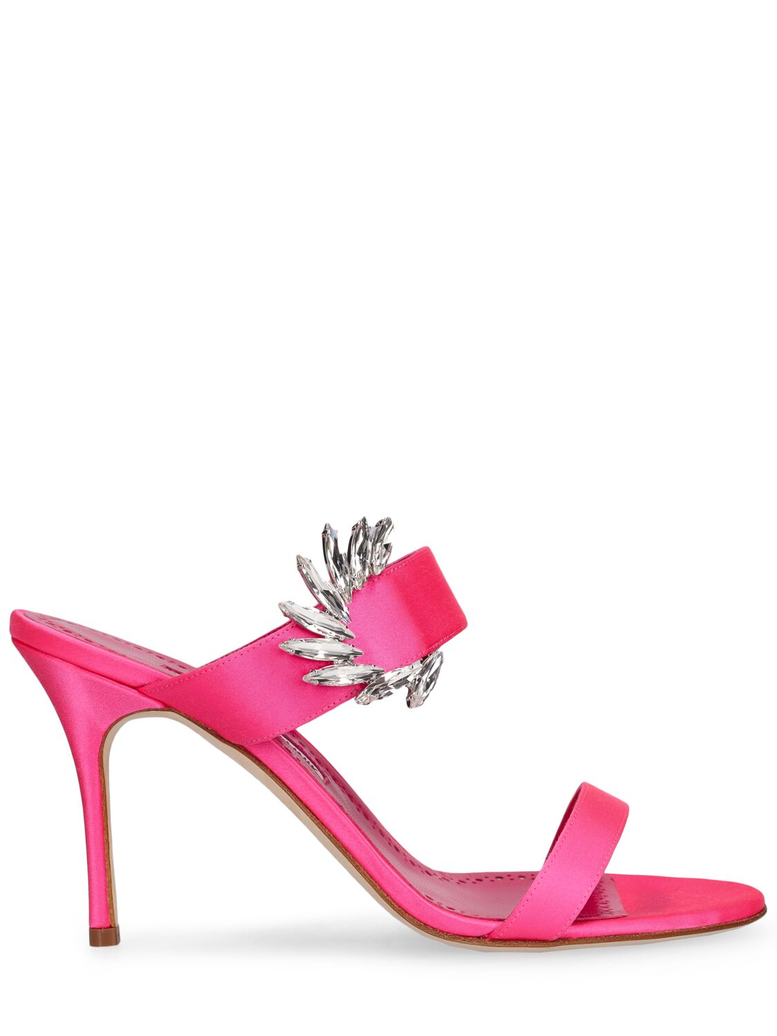 Pink high-heeled sandals