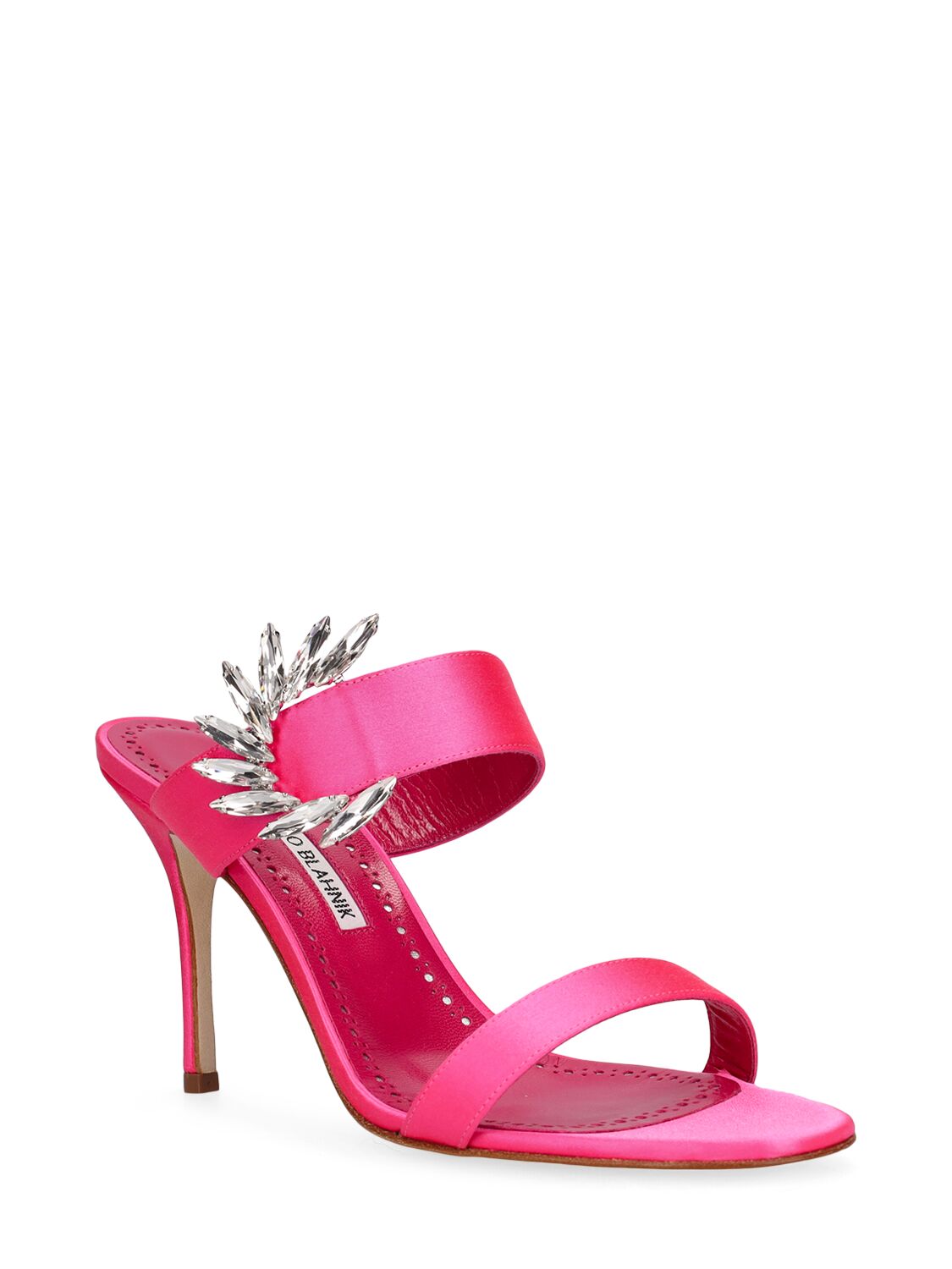Pink high-heeled sandals
