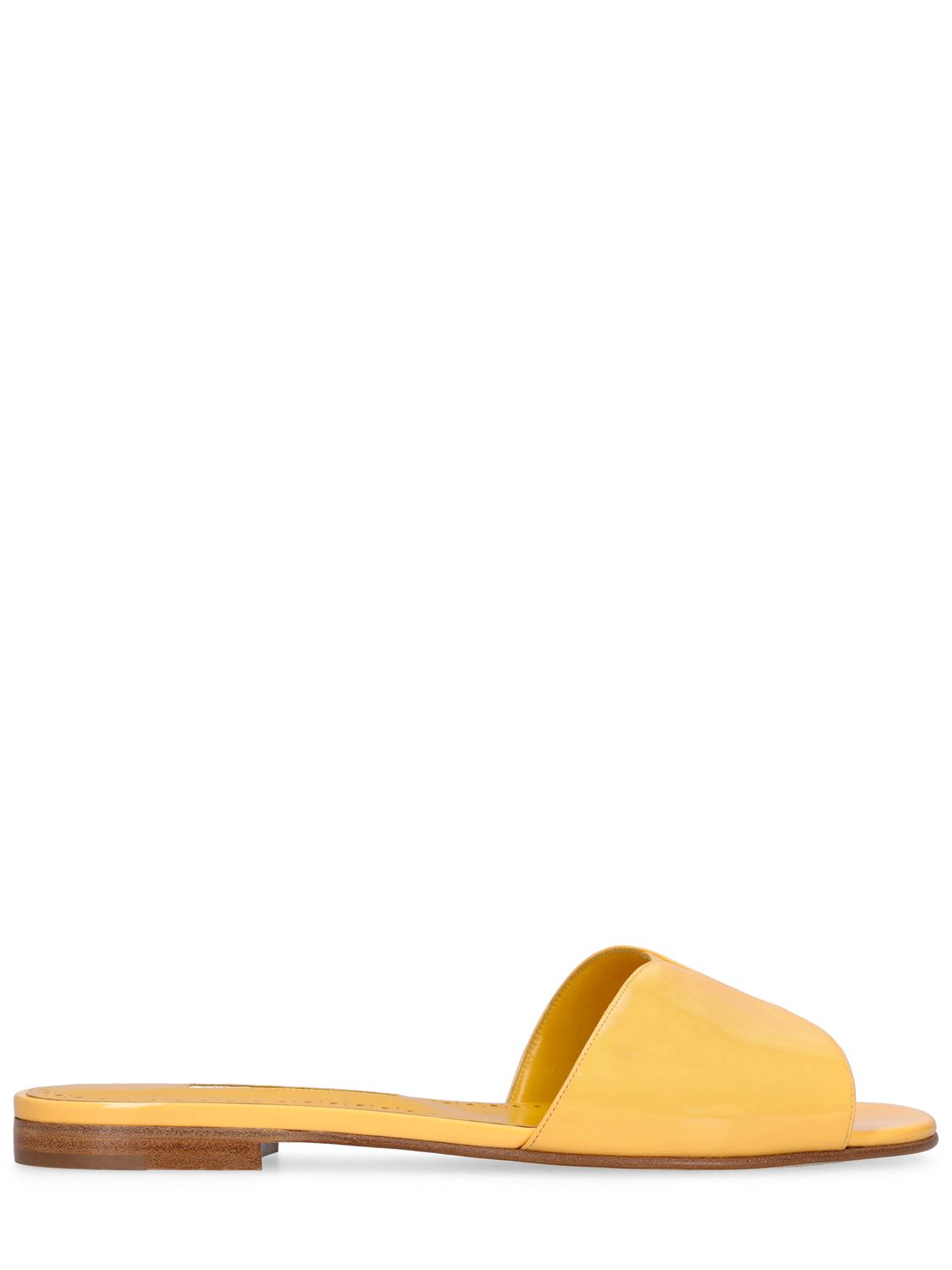 Yellow leather mules, casual minimalist style