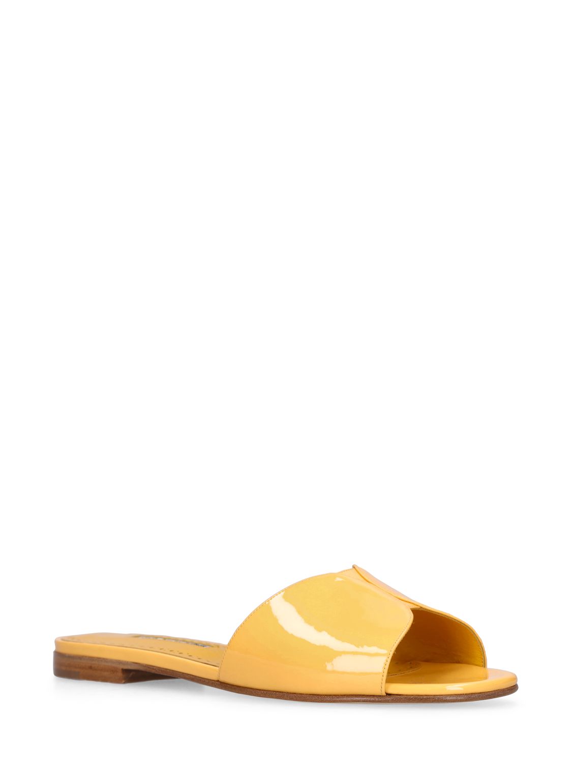 Yellow leather mules, casual minimalist style