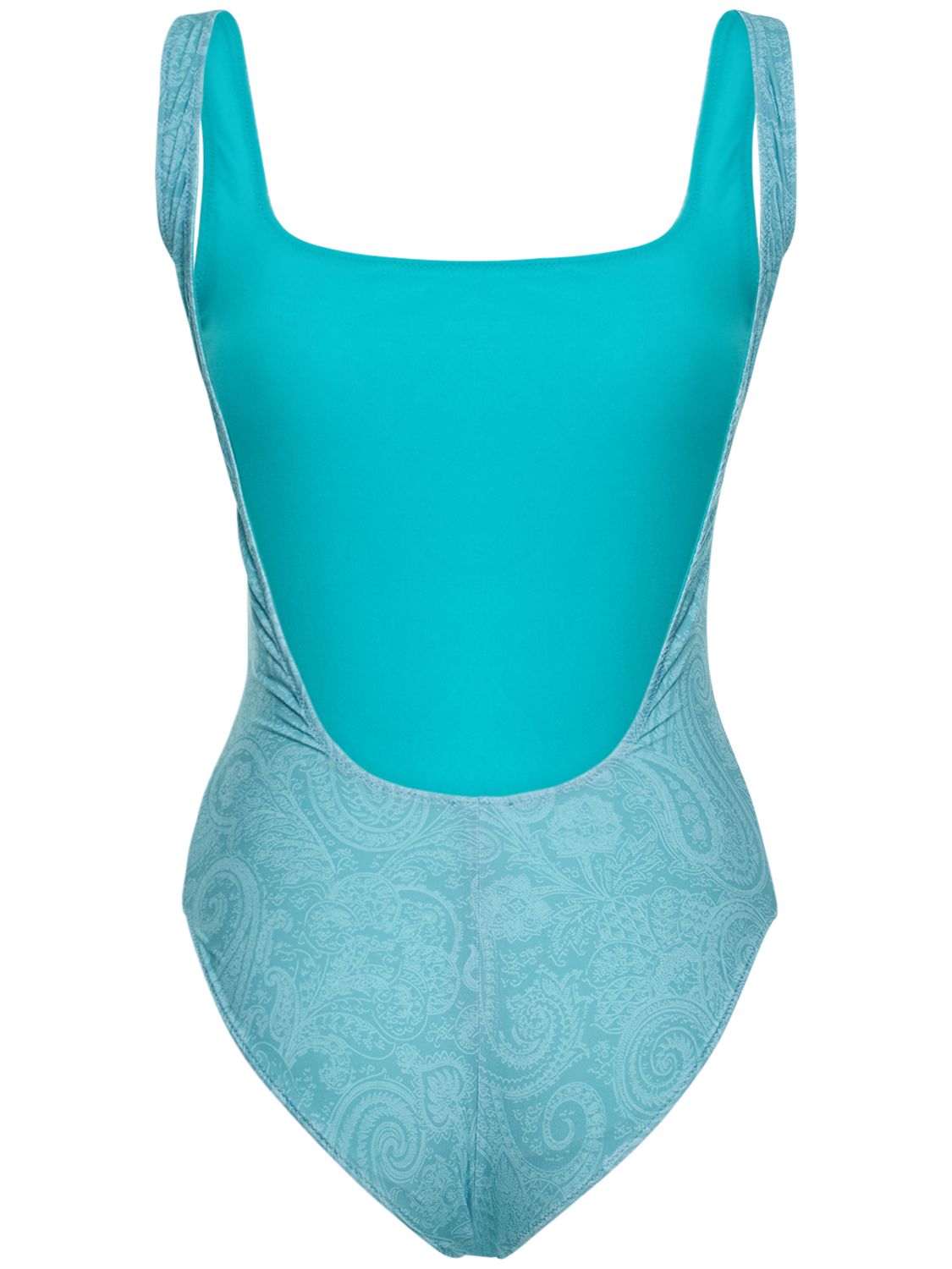Elegant blue one-piece swimsuit classic style