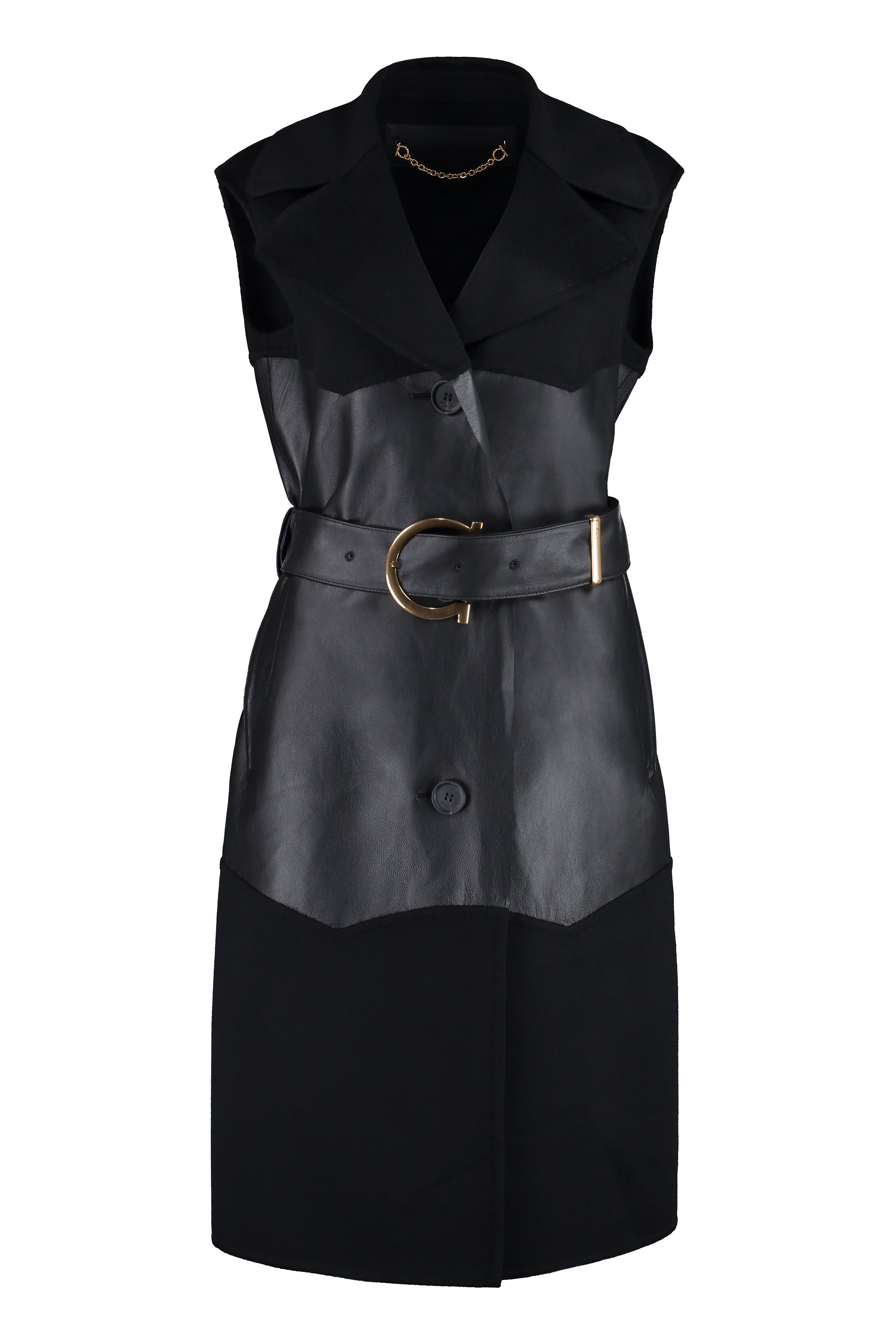 Wool and cashmere sleeveless coat