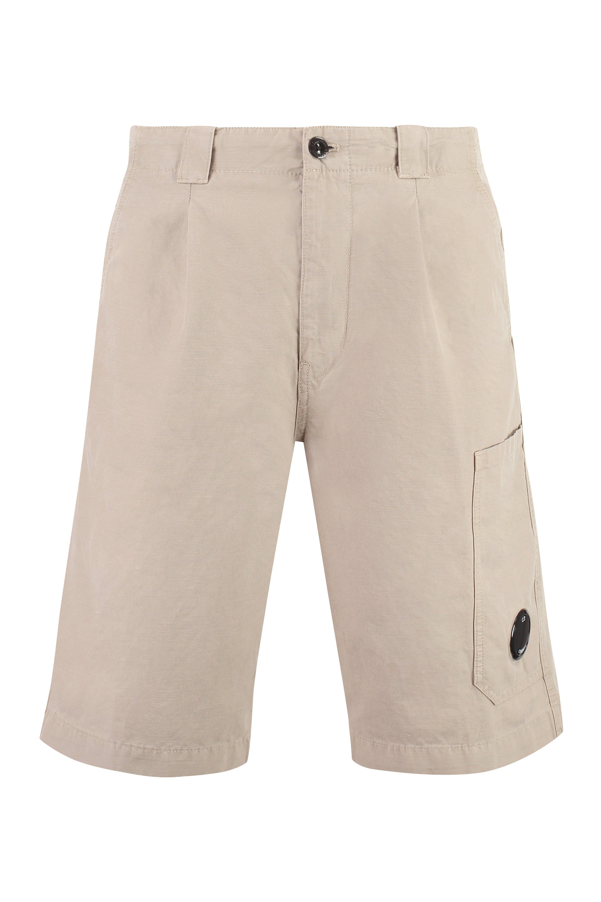 Cotton and linen bermuda-shorts