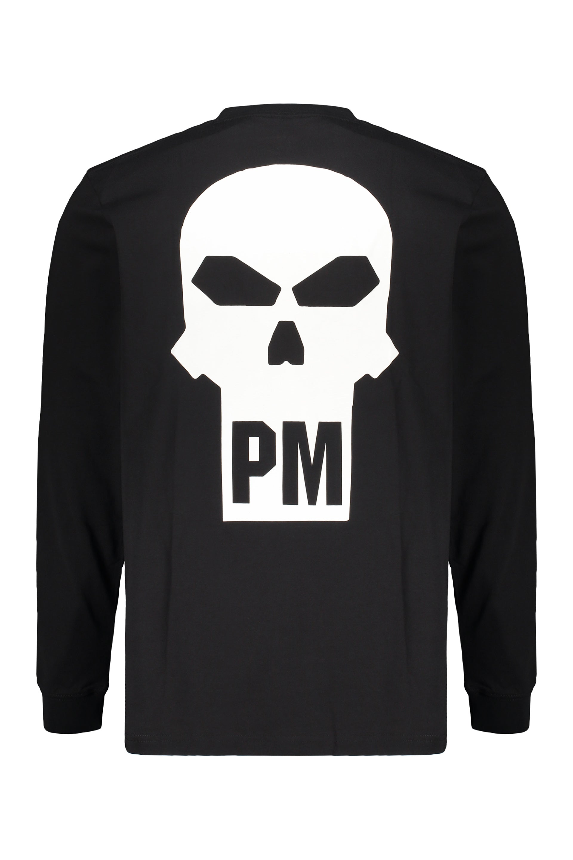 Black T-shirt with long sleeves and logo