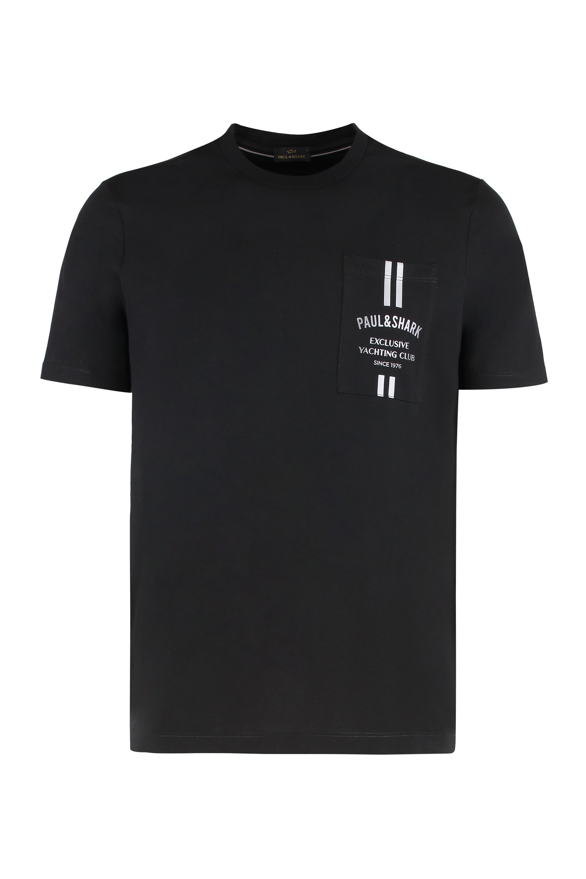 Black cotton T-shirt with logo