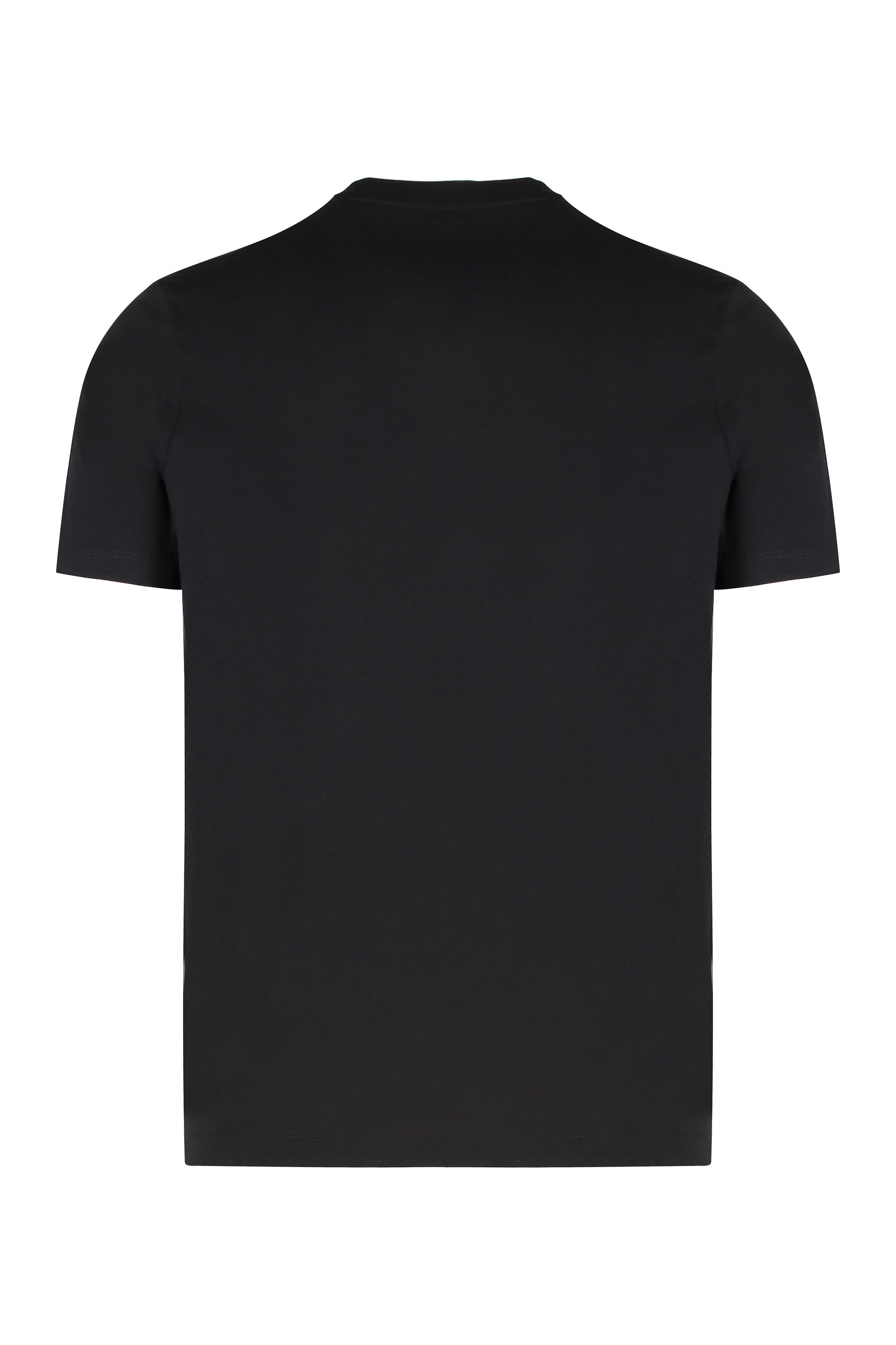 Black cotton T-shirt with logo