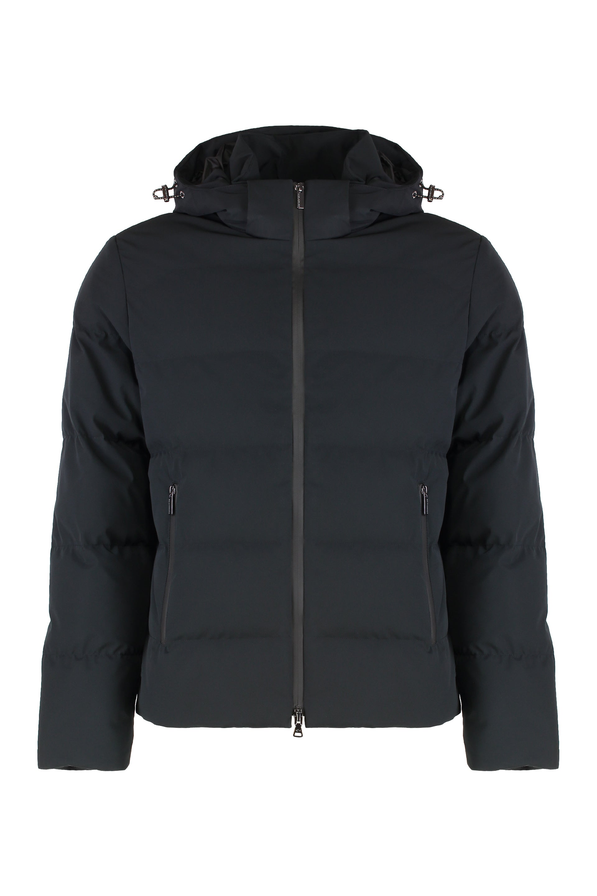 Hooded short down jacket