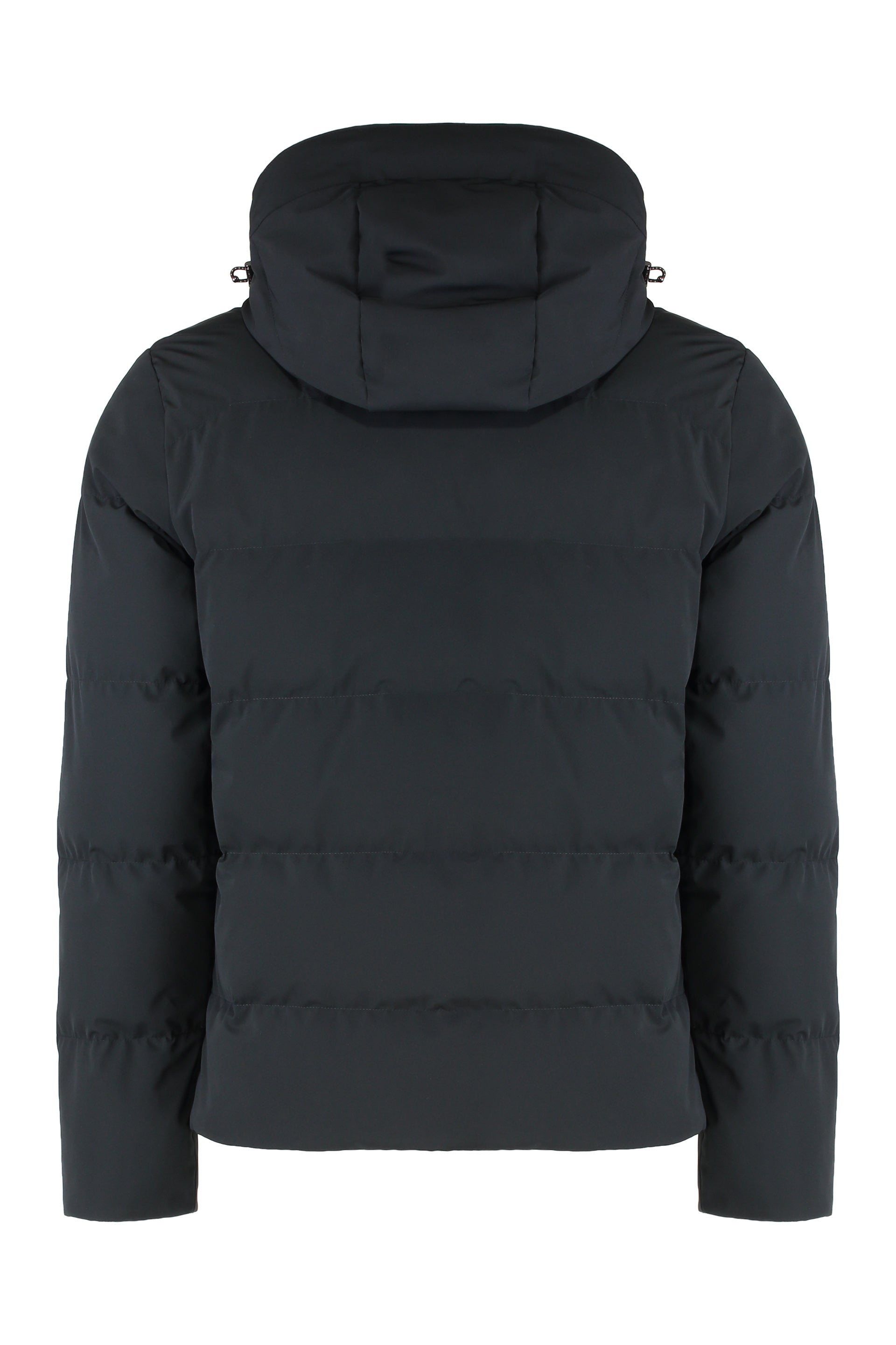 Hooded short down jacket