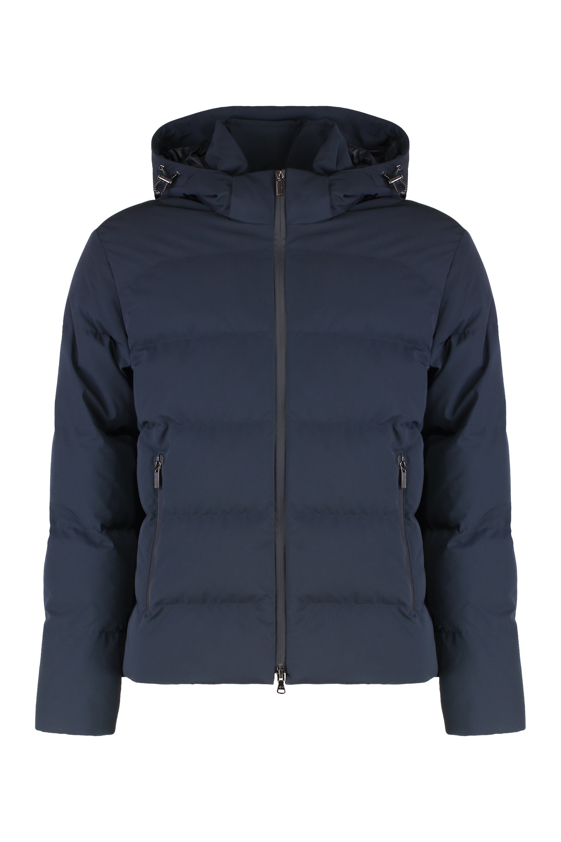 Hooded short down jacket