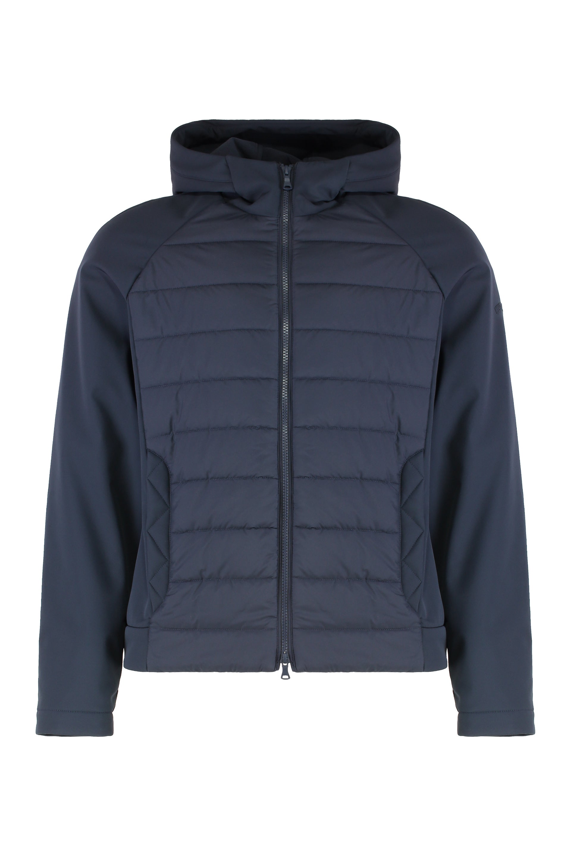 Technical fabric hooded jacket