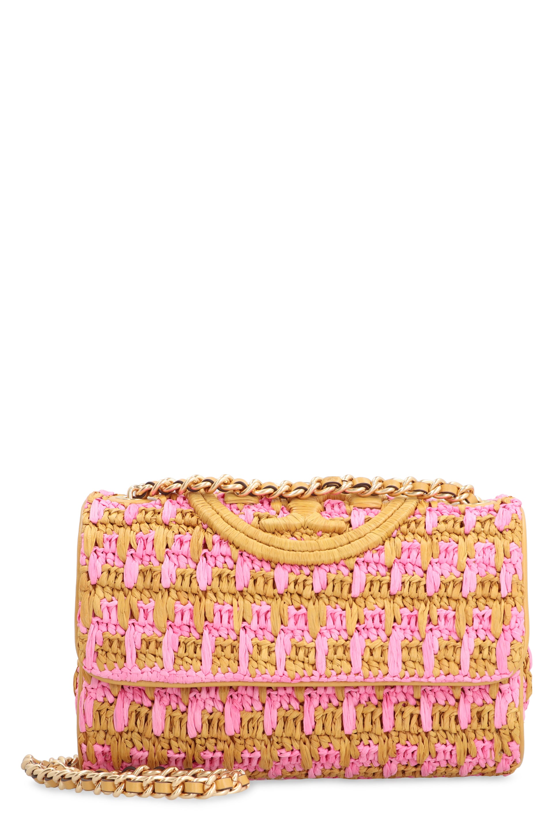 Fleming raffia shoulder bag