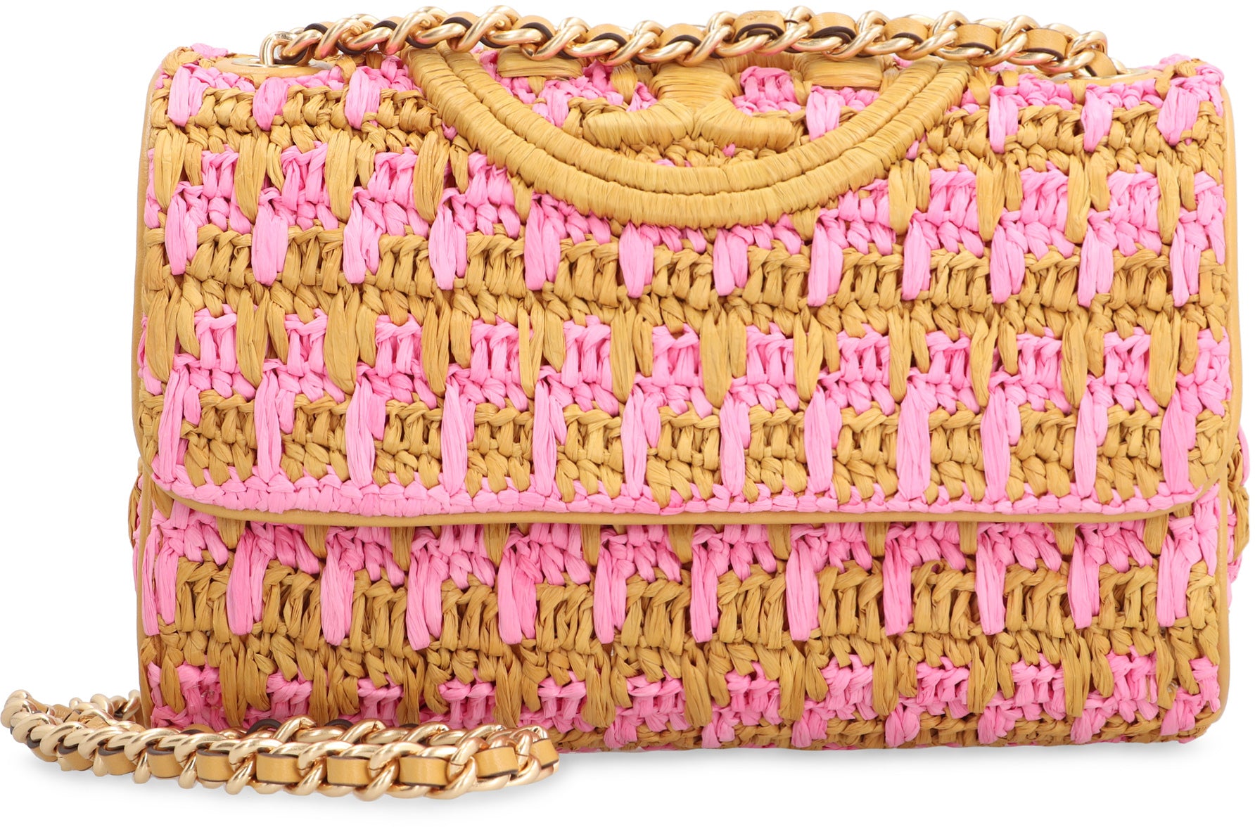 Fleming raffia shoulder bag