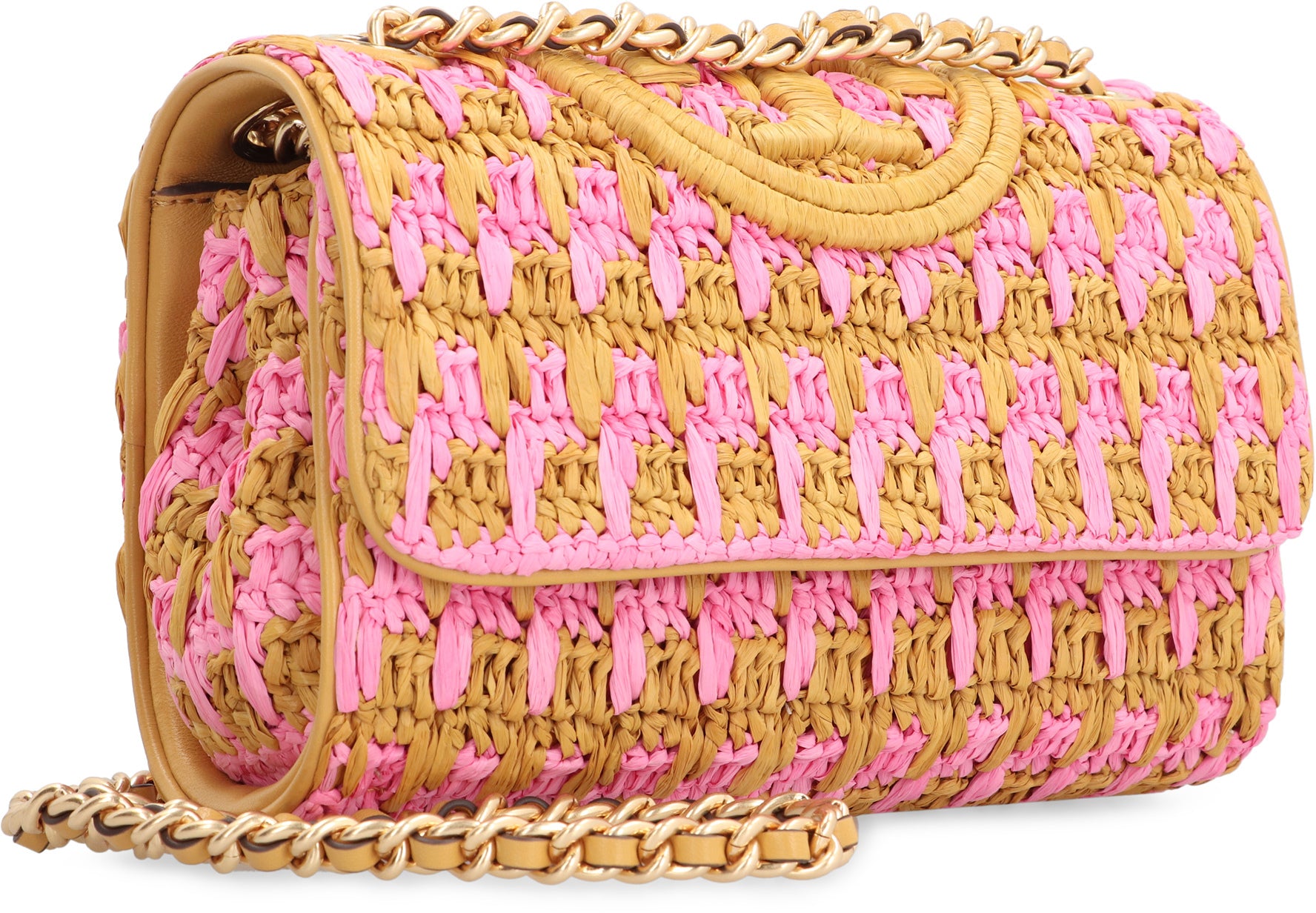 Fleming raffia shoulder bag