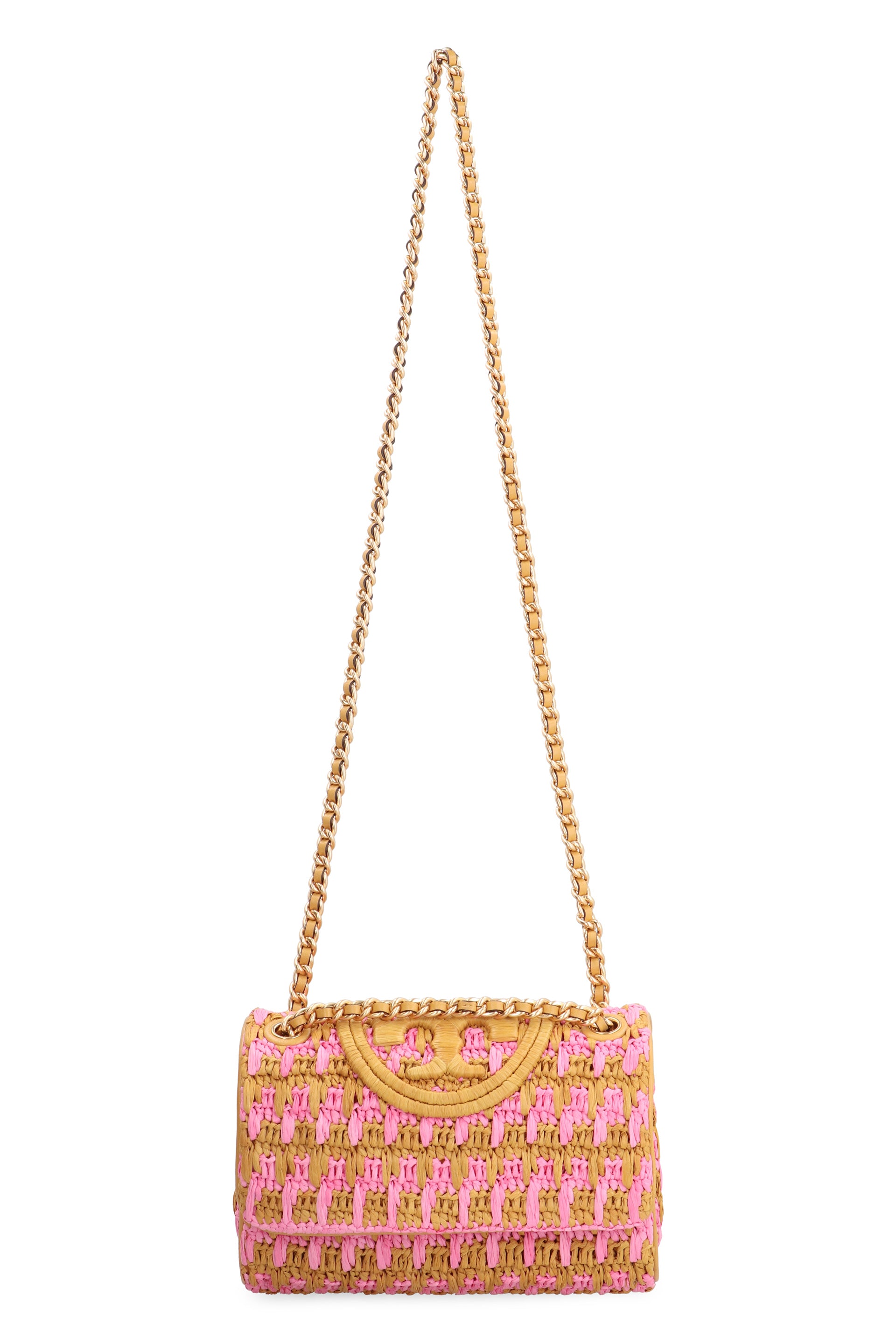 Fleming raffia shoulder bag