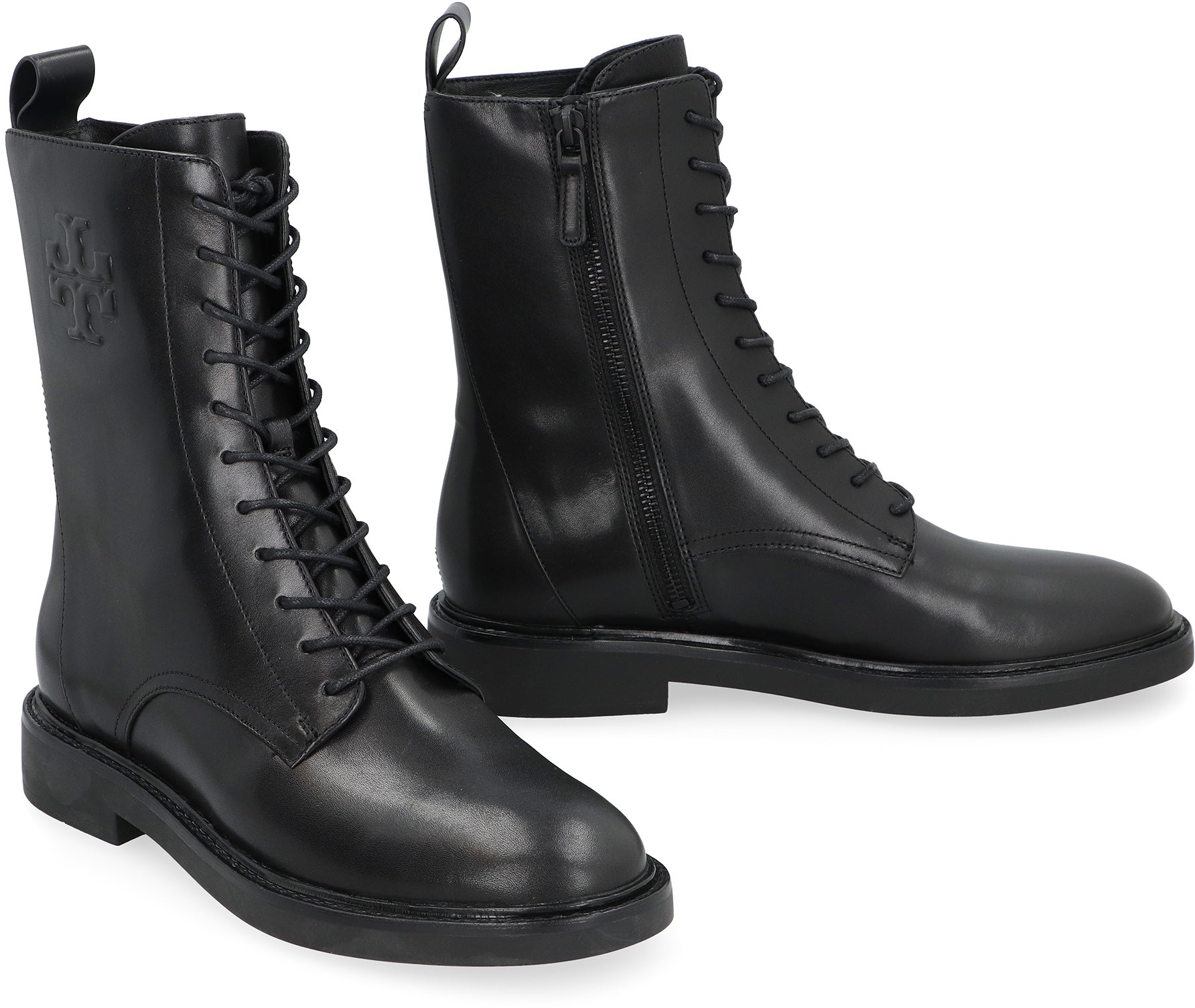 Leather lace-up boots