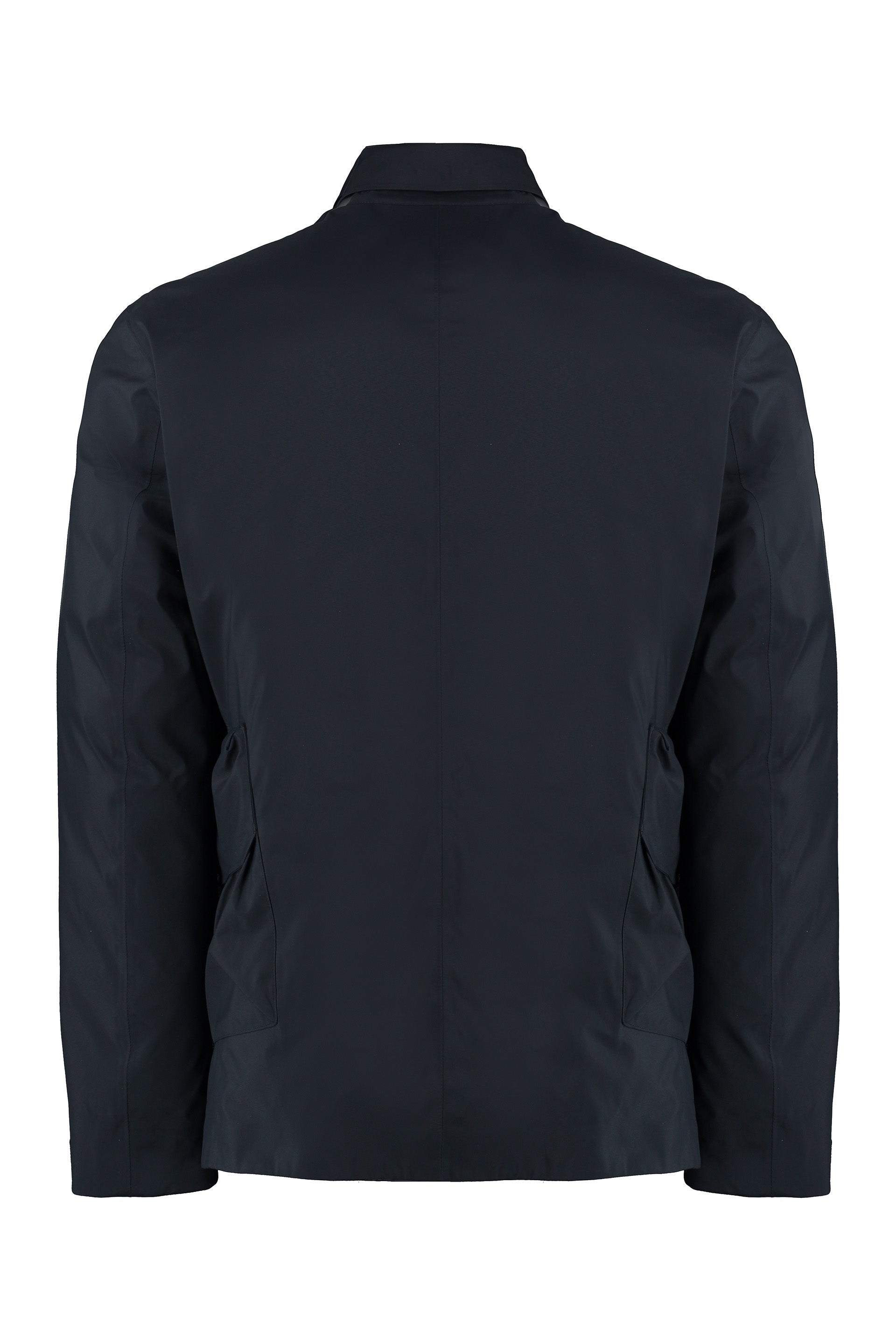 Technical fabric jacket with internal removable down jacket