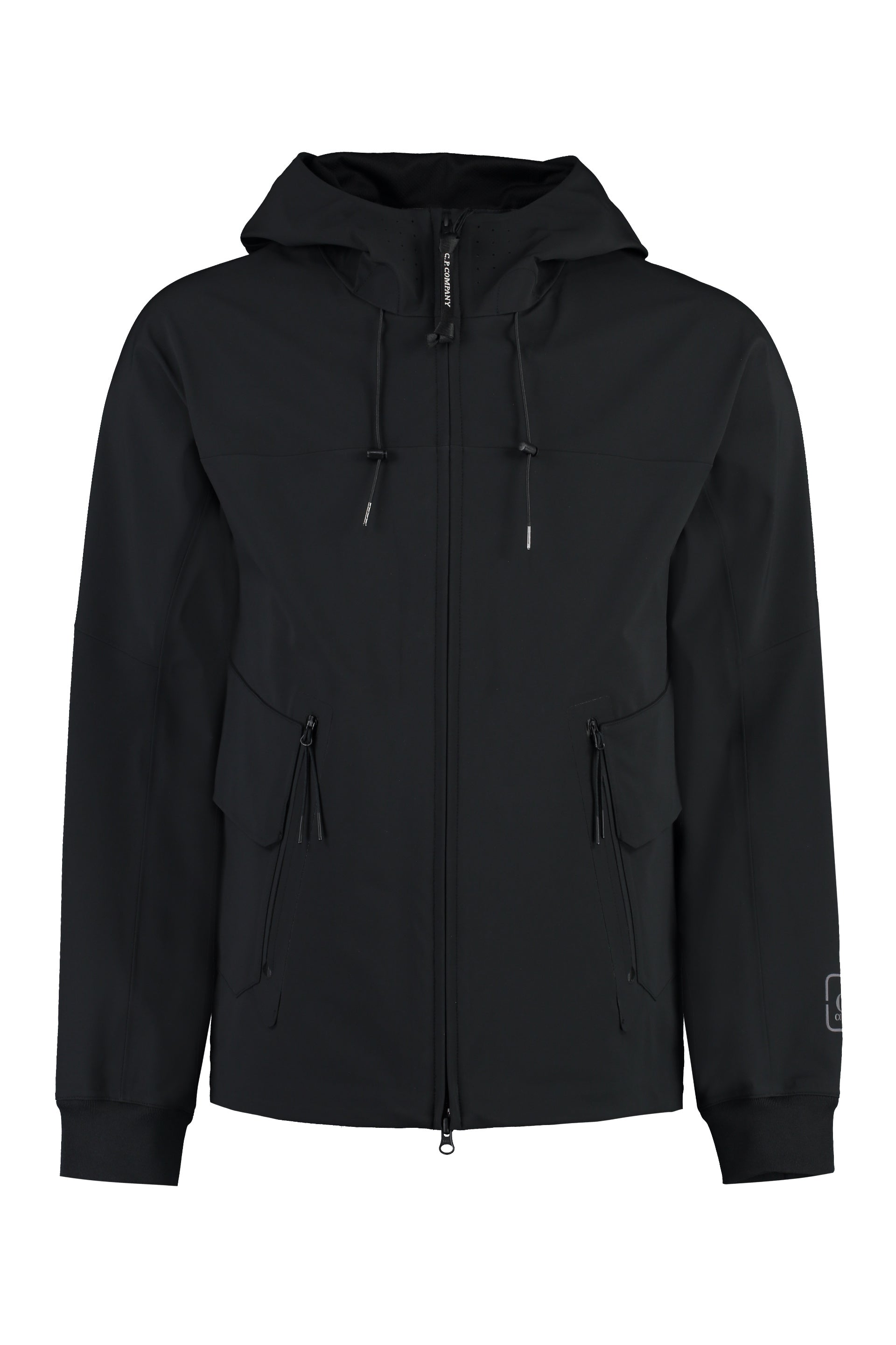 Technical fabric hooded jacket