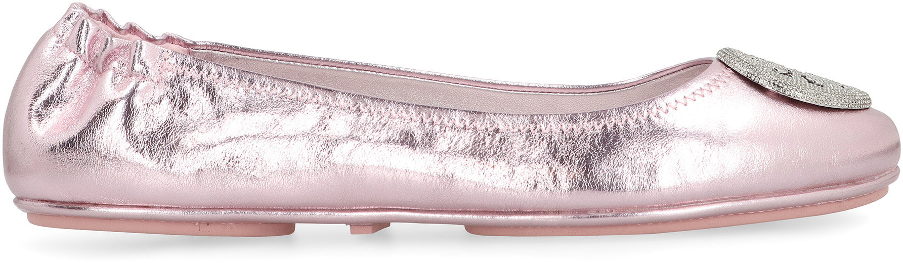 Minnie Travel metallic leather ballet flats