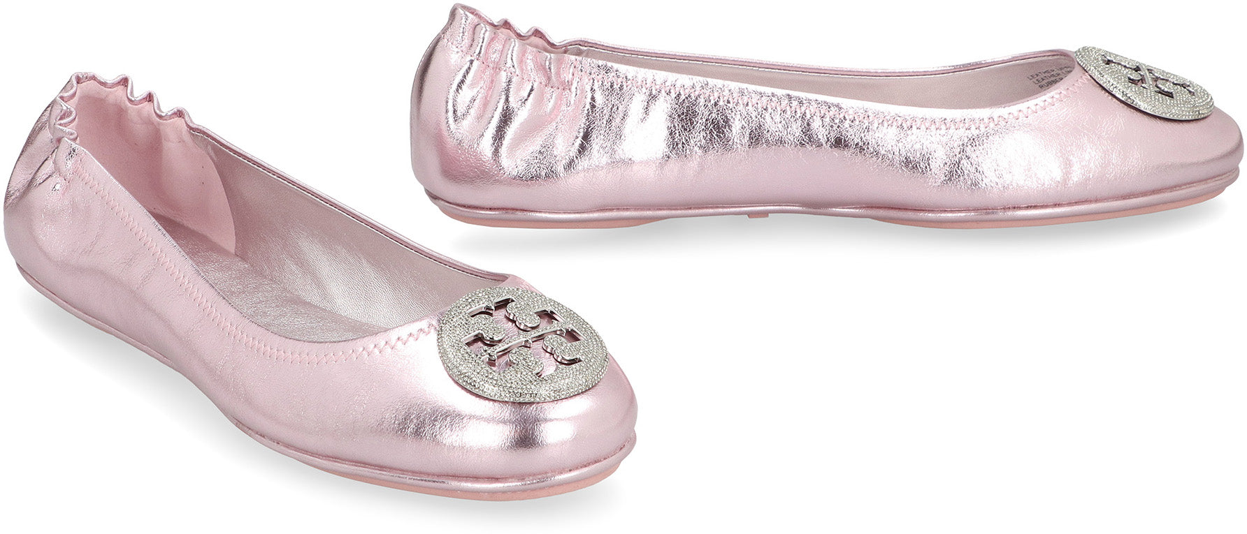 Minnie Travel metallic leather ballet flats