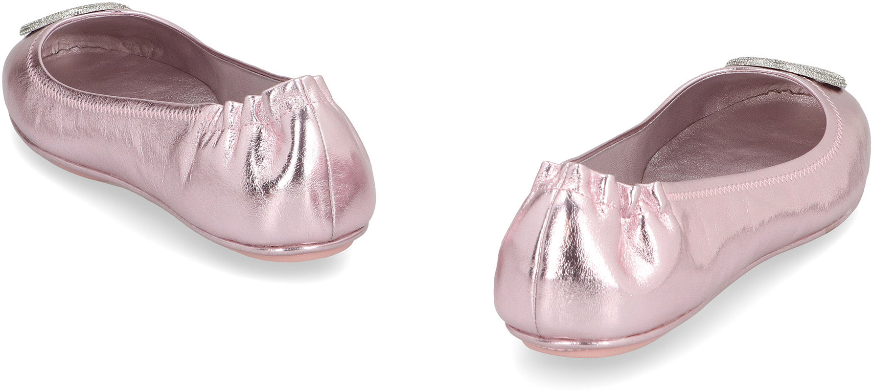 Minnie Travel metallic leather ballet flats