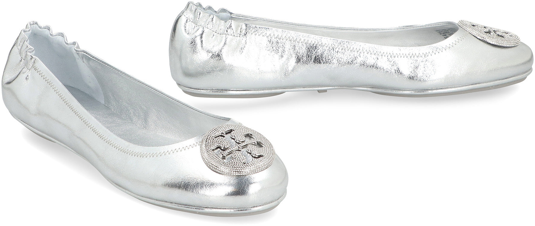 Minnie Travel metallic leather ballet flats