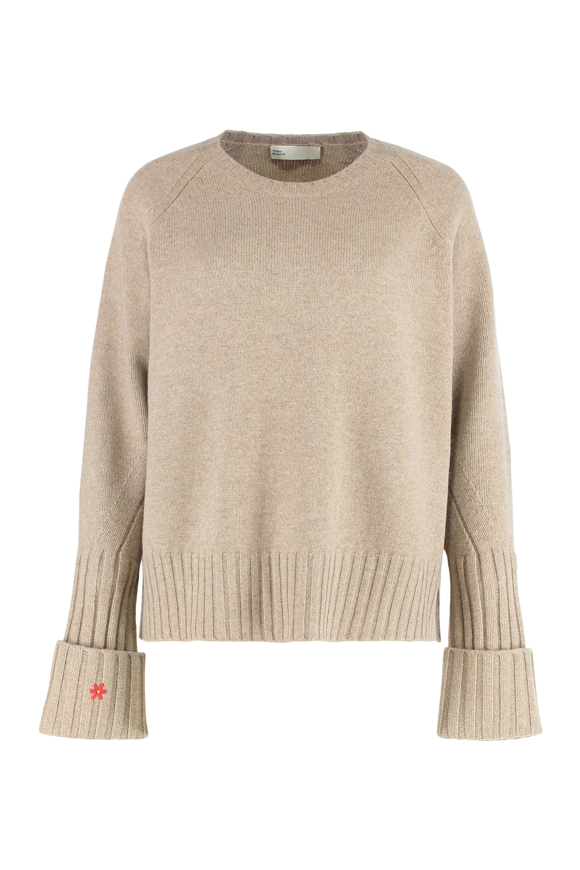 Sweater with a round neck in merino wool