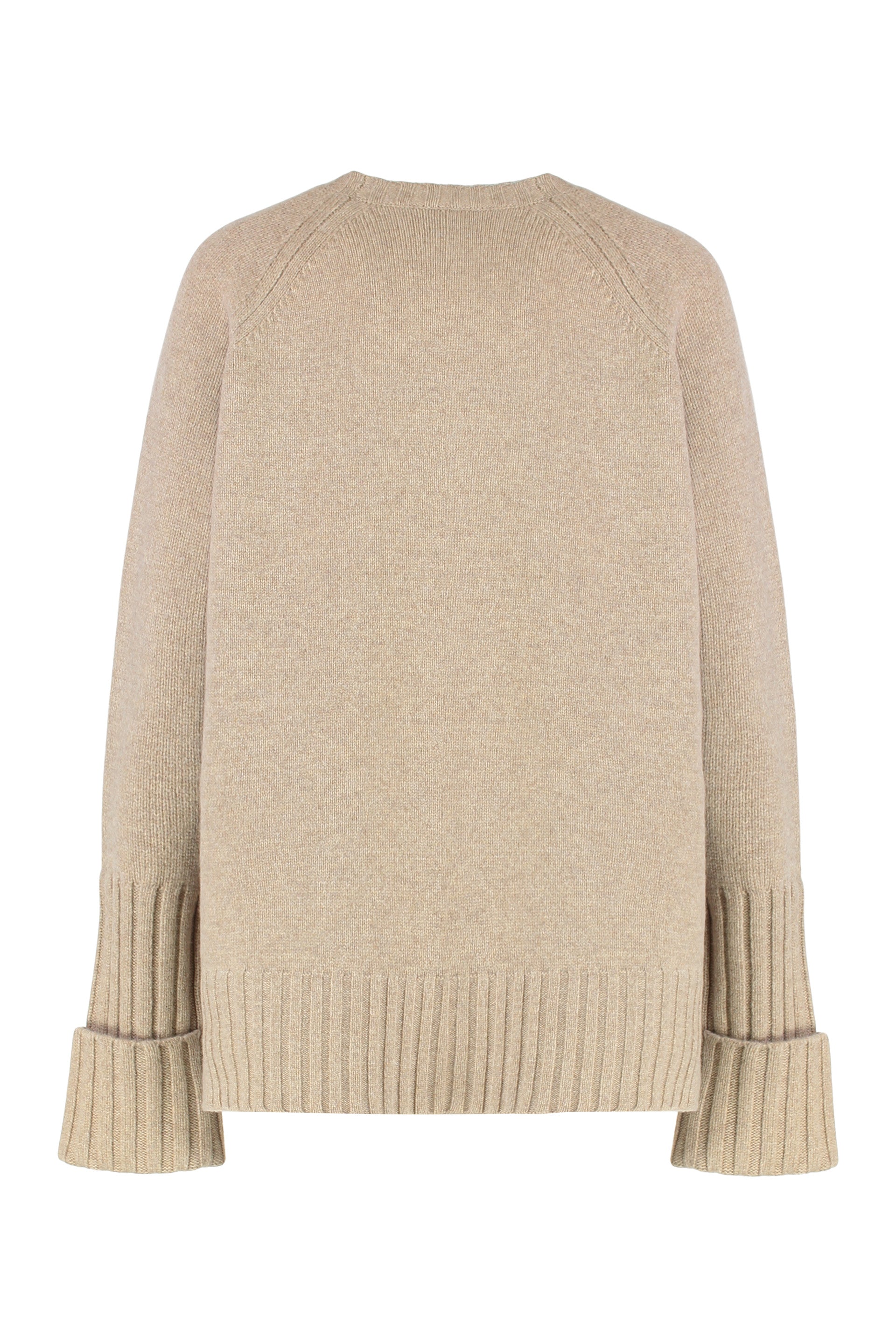 Sweater with a round neck in merino wool