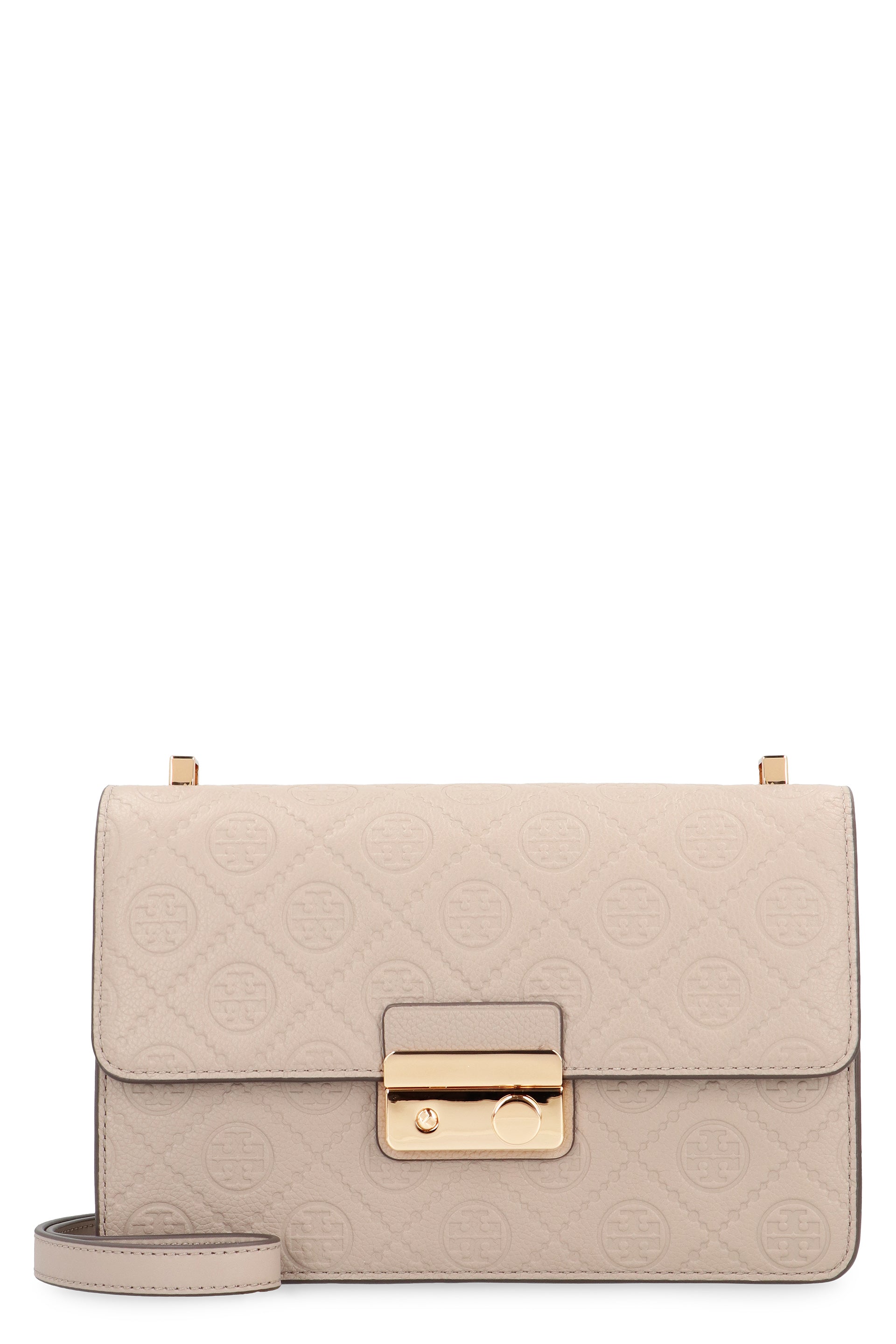 T Monogram leather shoulder bag