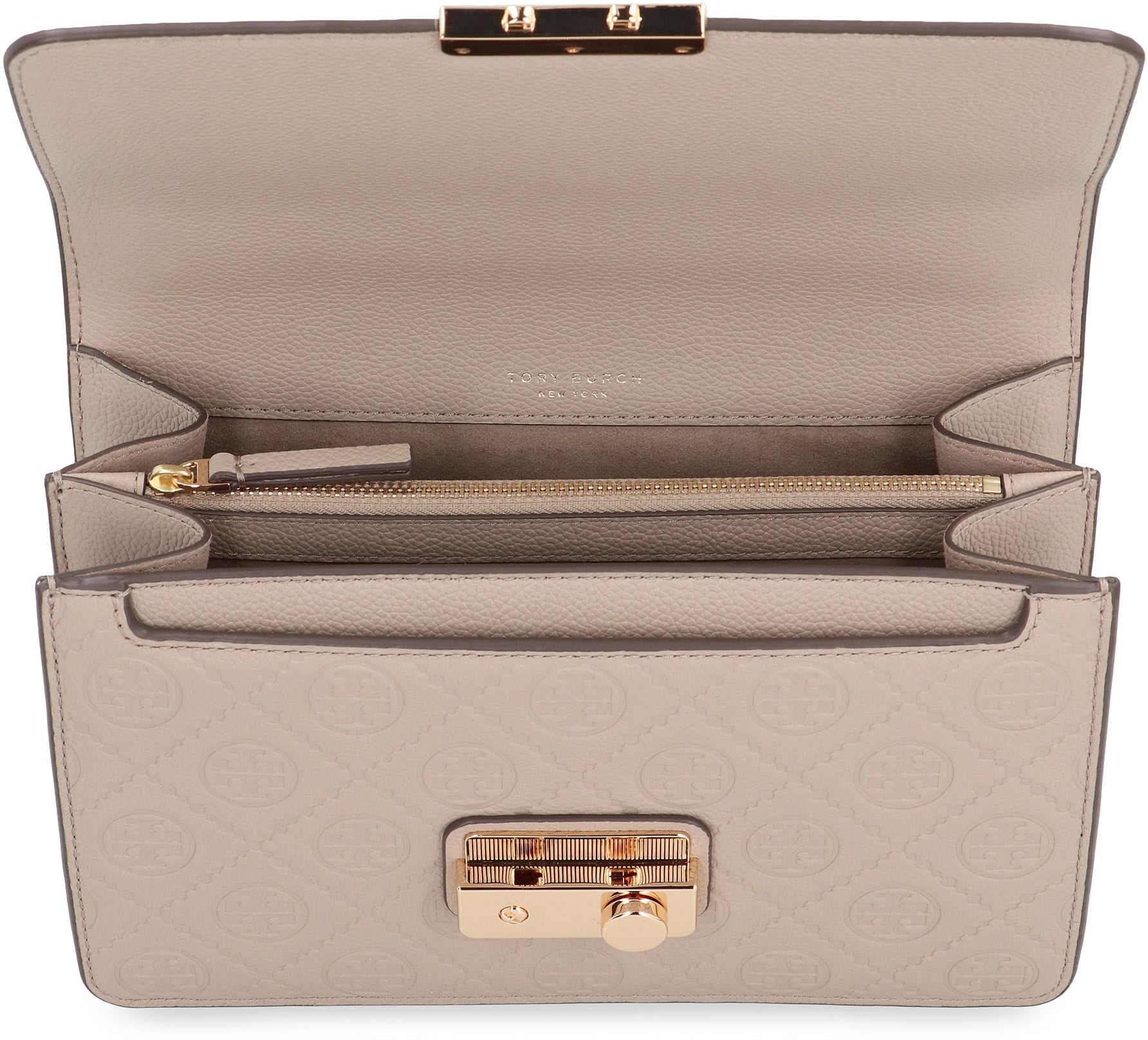 T Monogram leather shoulder bag