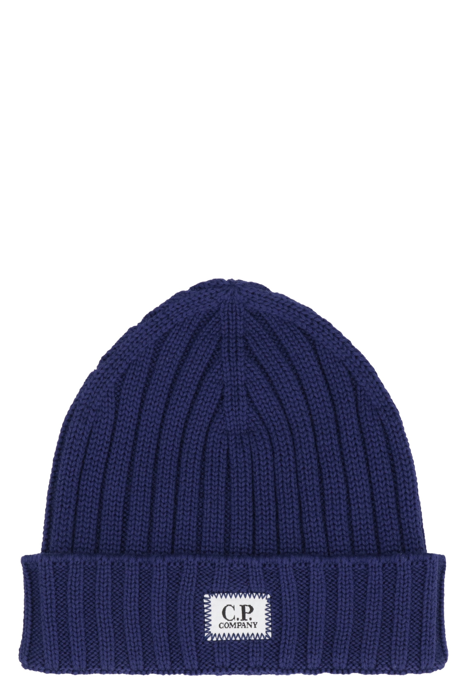 Knitted wool beanie hat