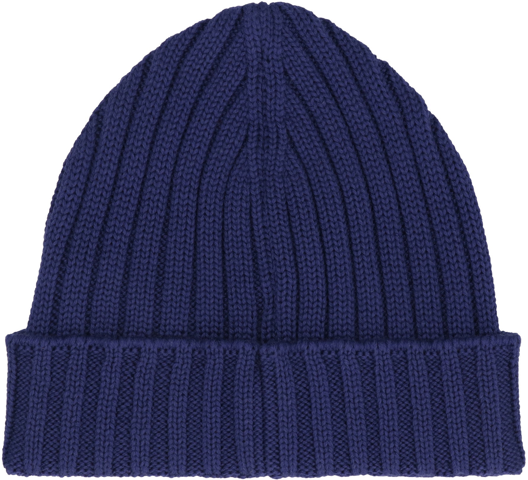 Knitted wool beanie hat