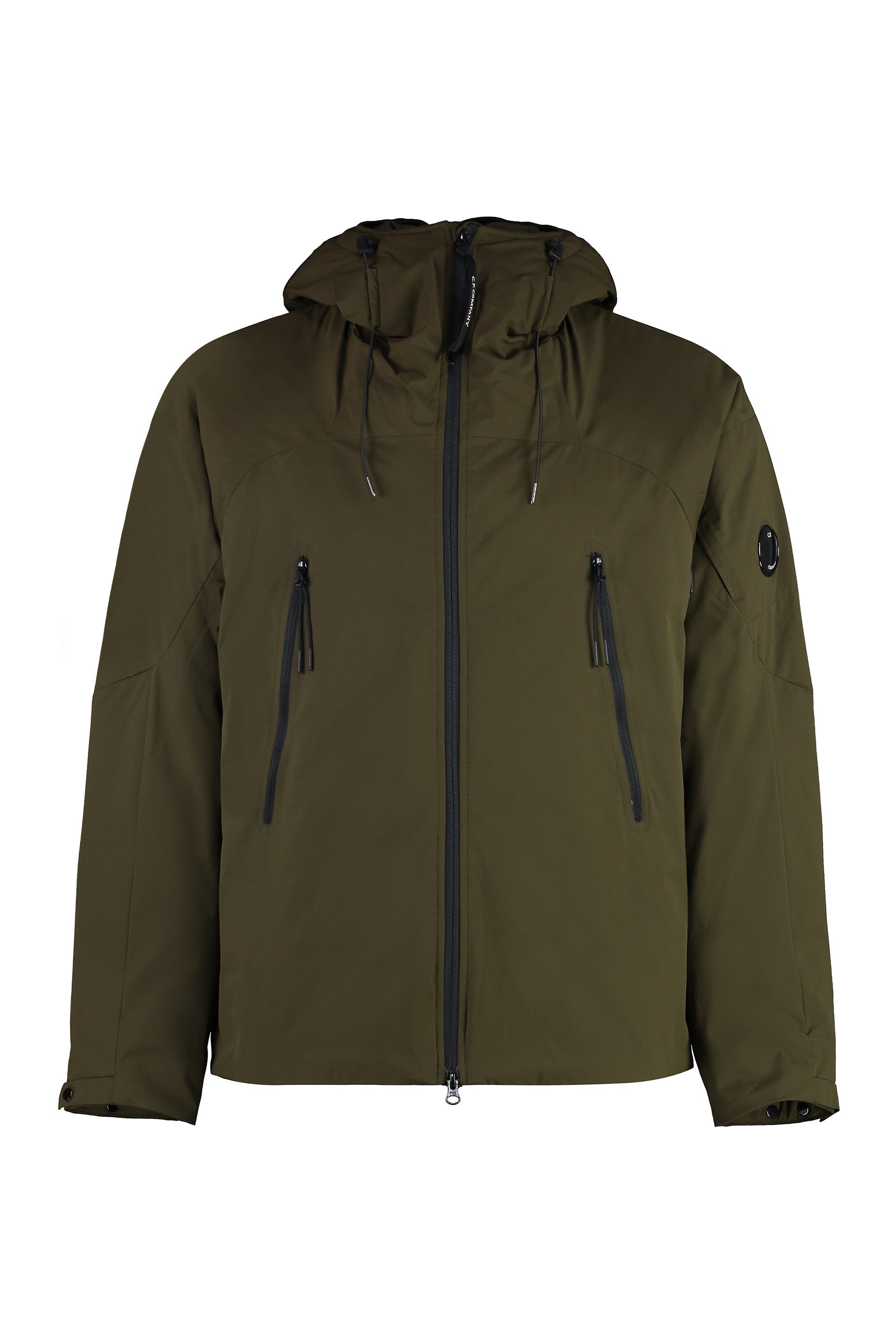 Technical fabric hooded jacket