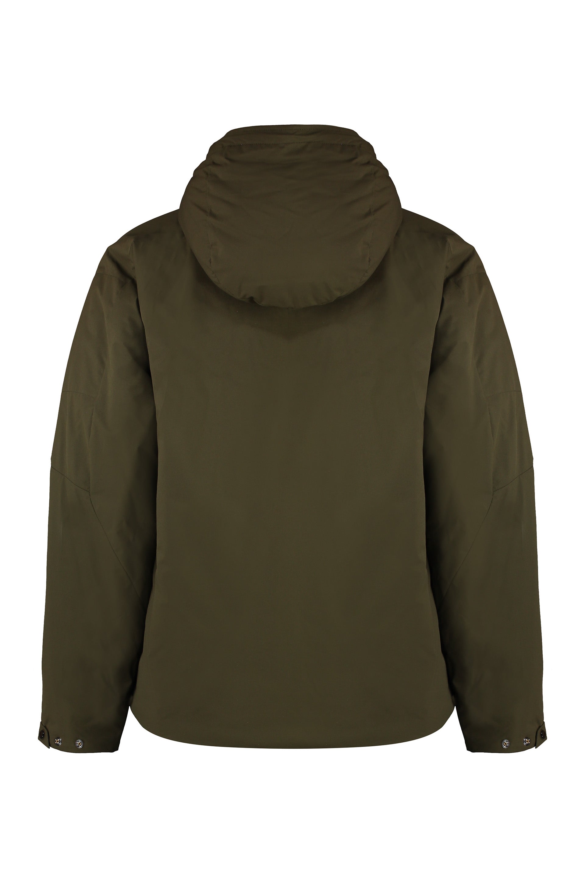 Technical fabric hooded jacket