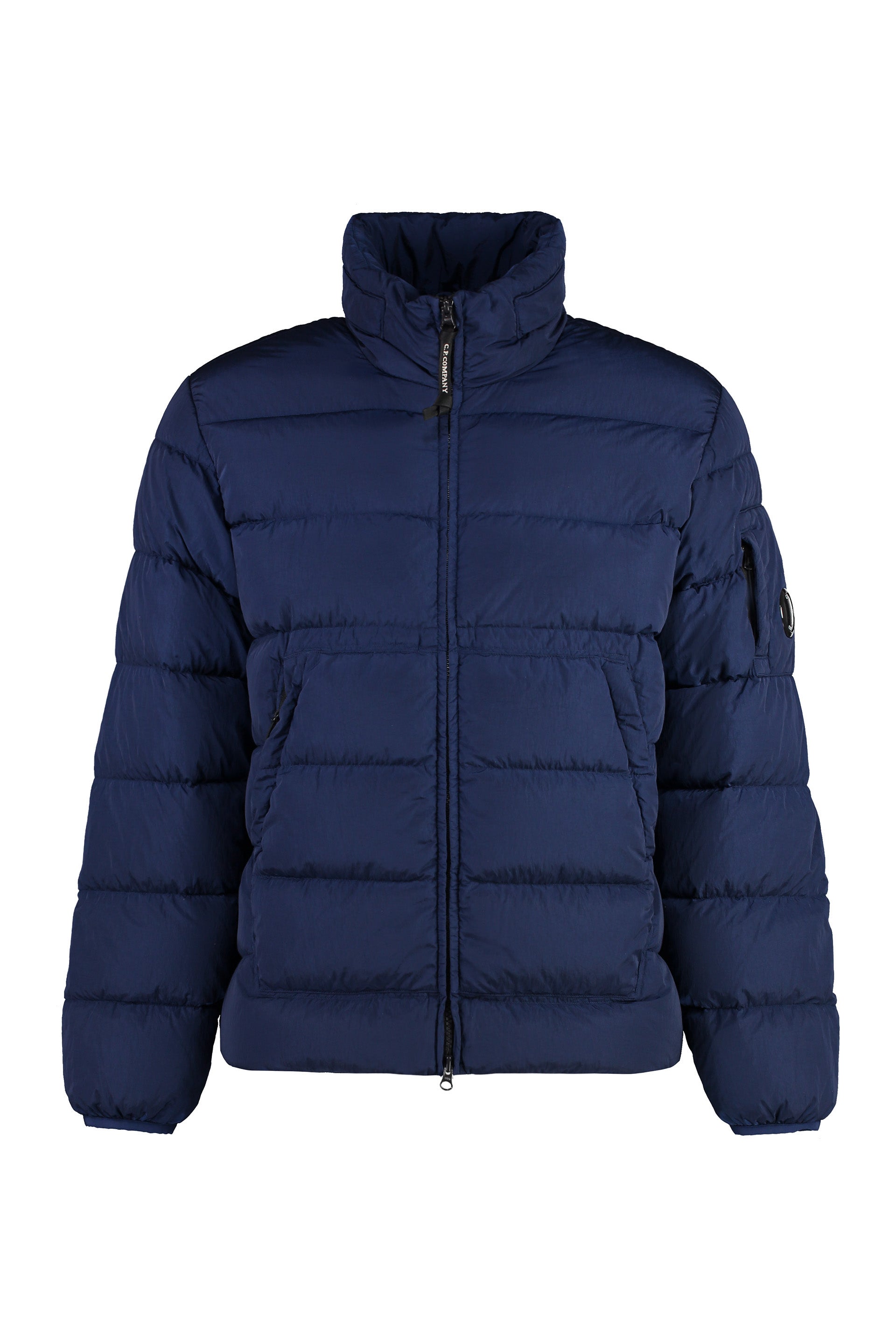 Hooded nylon down jacket