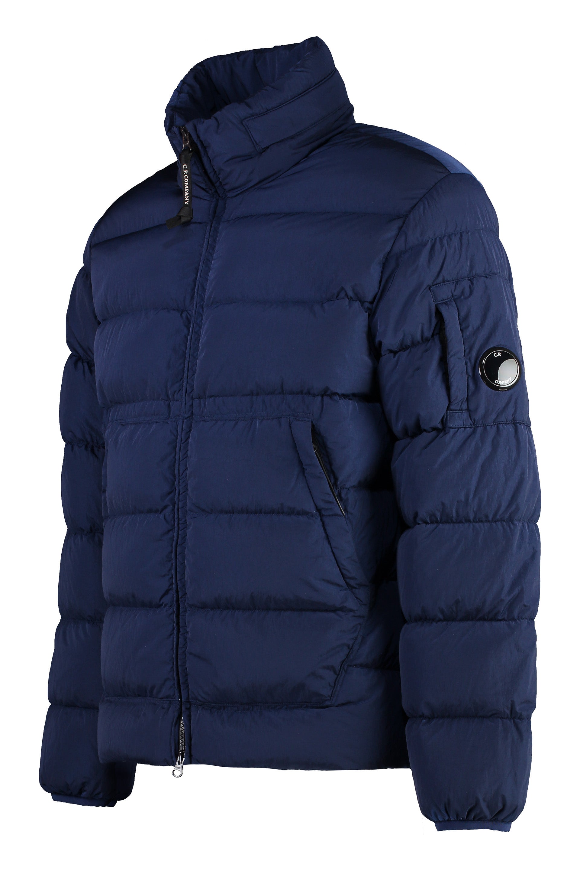 Hooded nylon down jacket