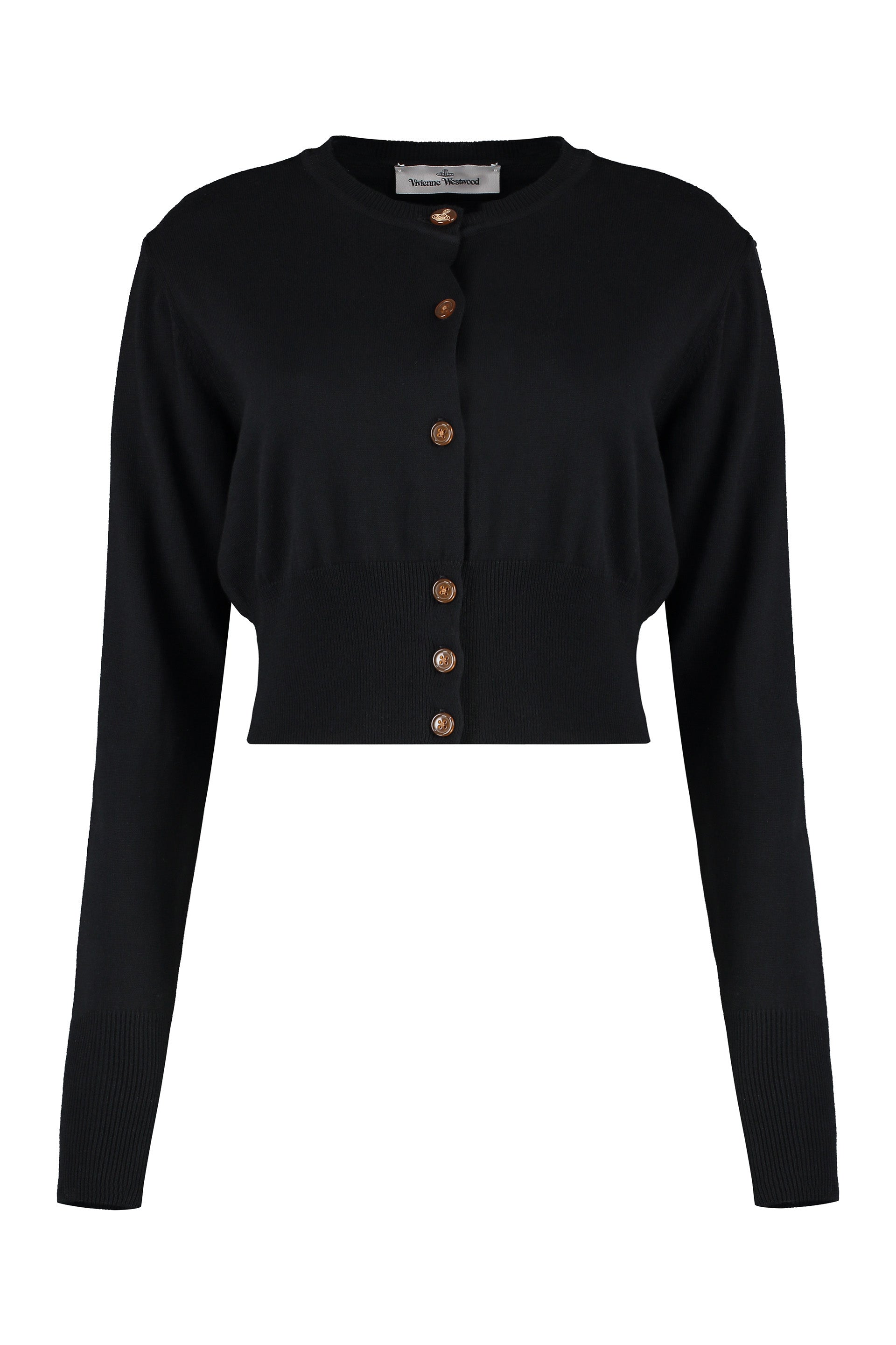 Cropped-length knitted cardigan
