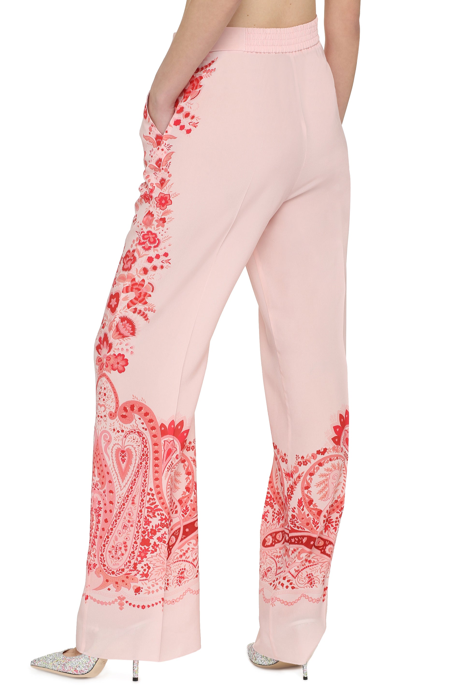 Printed silk pants