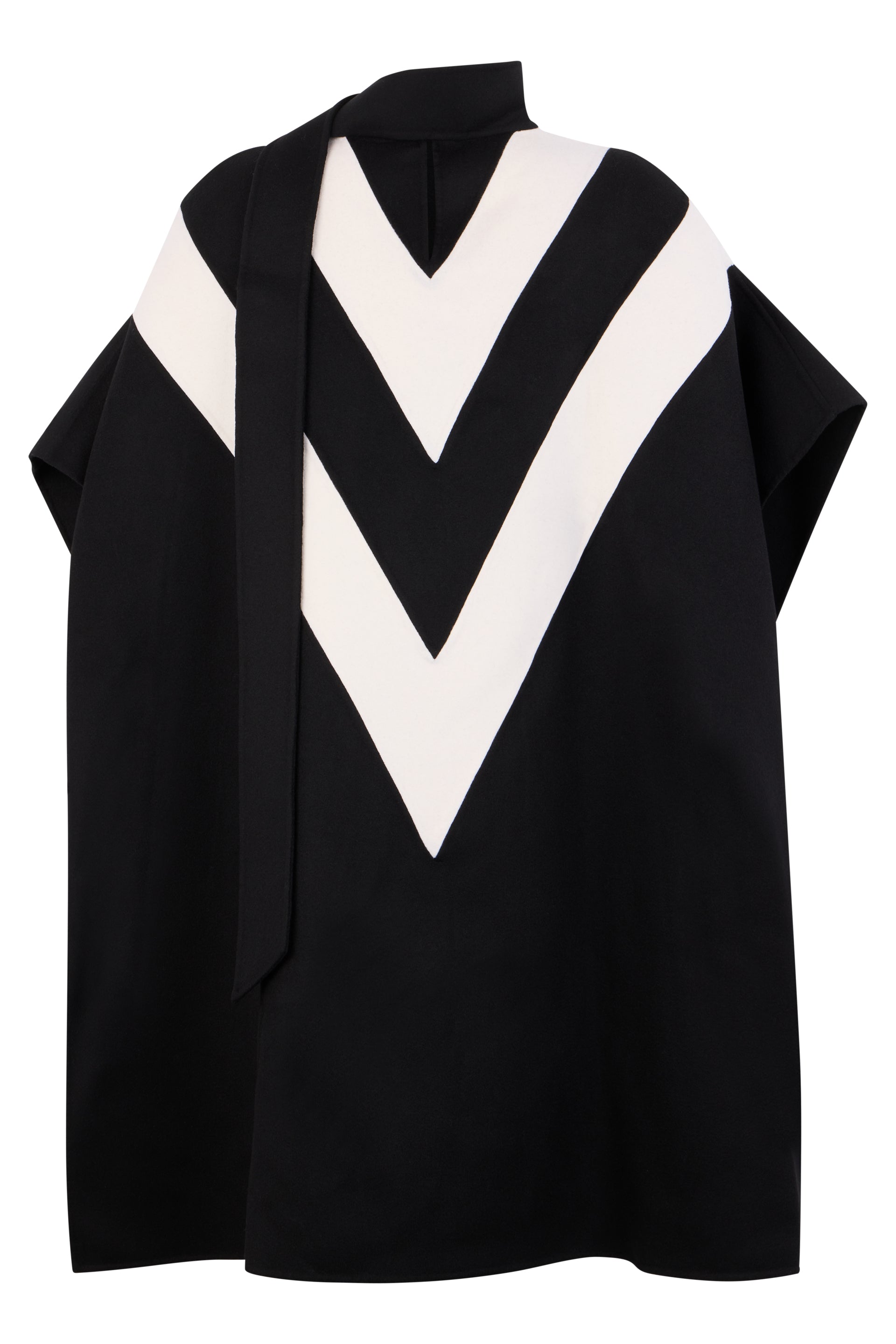 Virgin wool and cashmere poncho