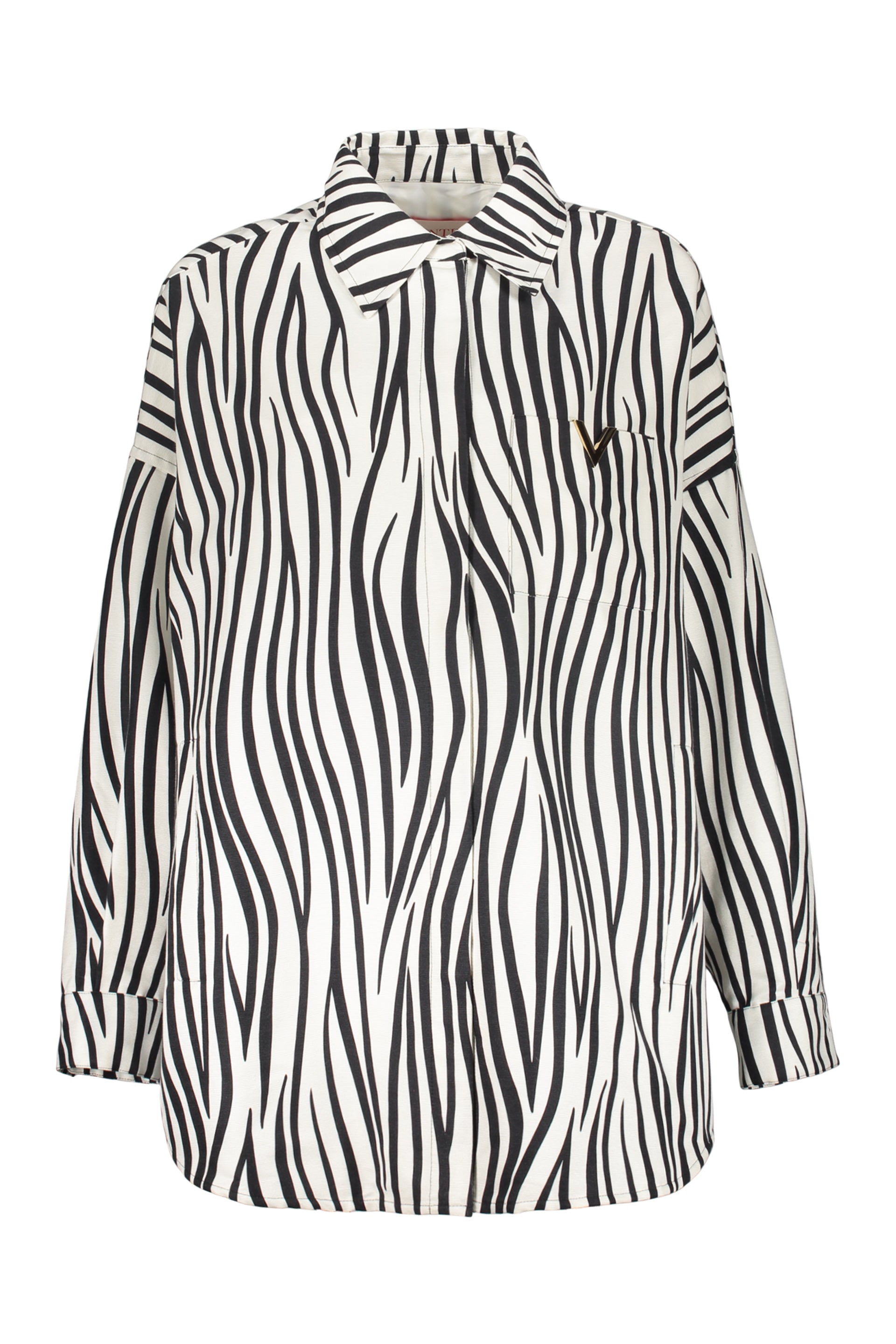 Casual elegant jacket with black and white stripes