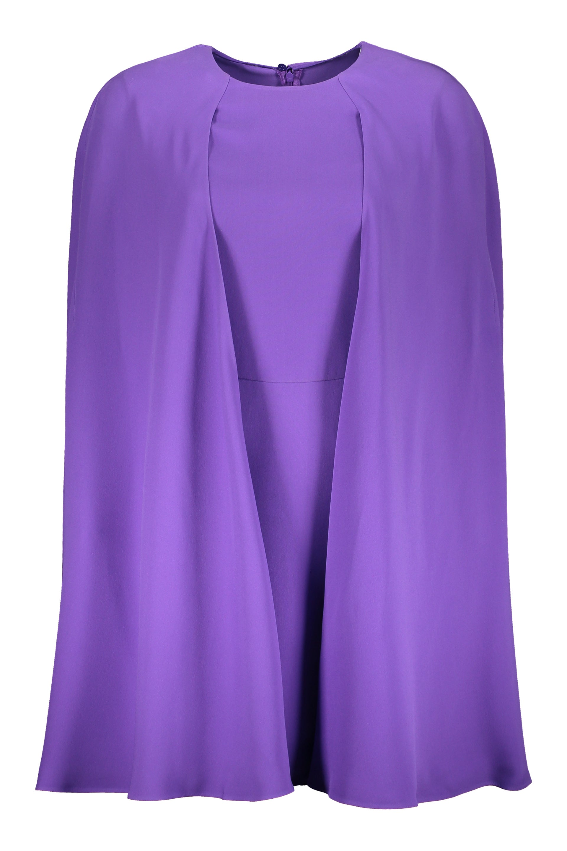 Mini cocktail dress in purple cady silk